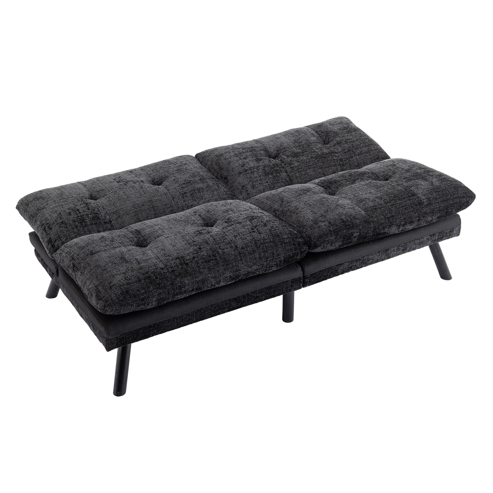 Spaco Convertible Futon Sofa Bed Futon Couche for Living Room, Chenille-Grey