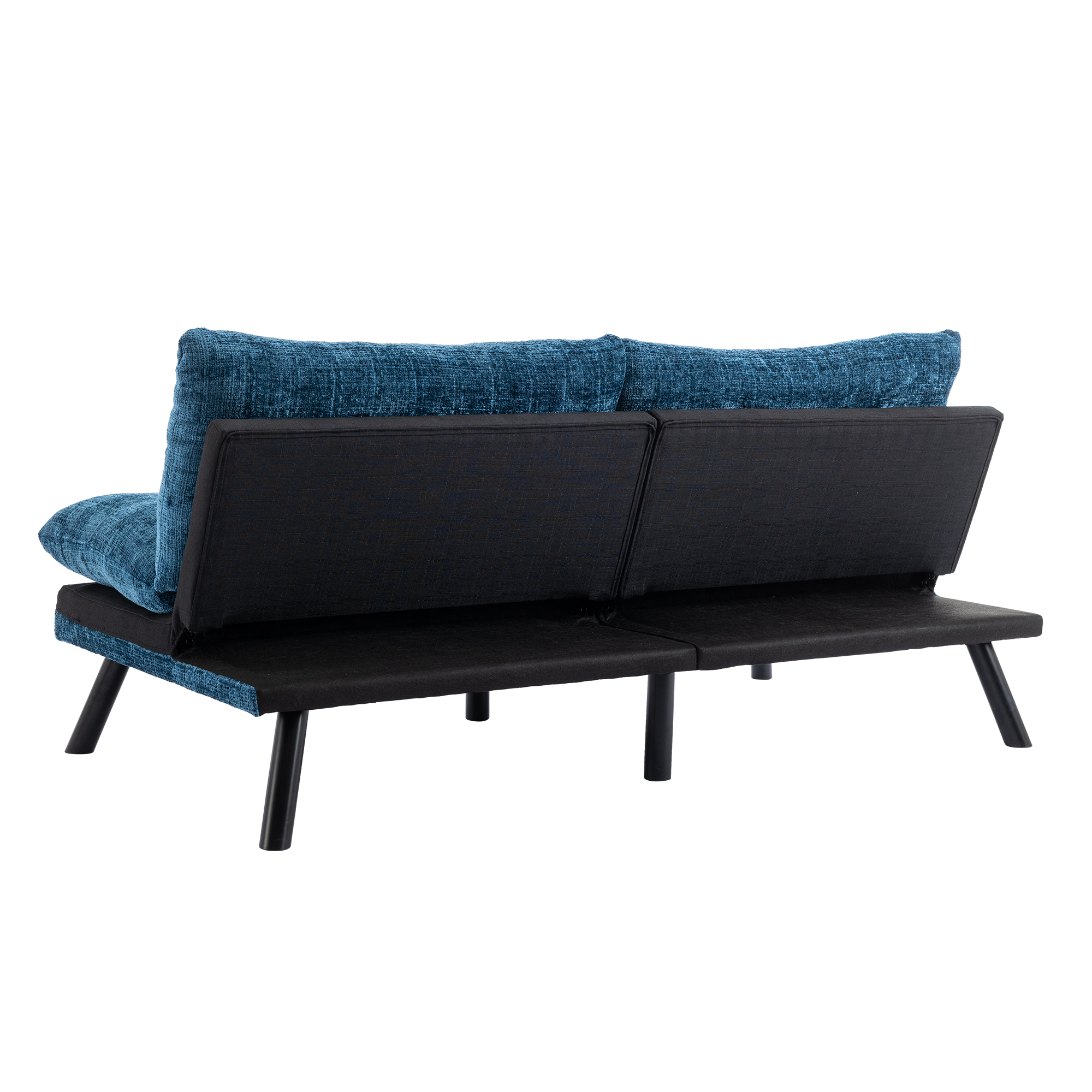 Spaco Convertible Futon Sofa Bed Futon Couche for Living Room, Chenille-Blue