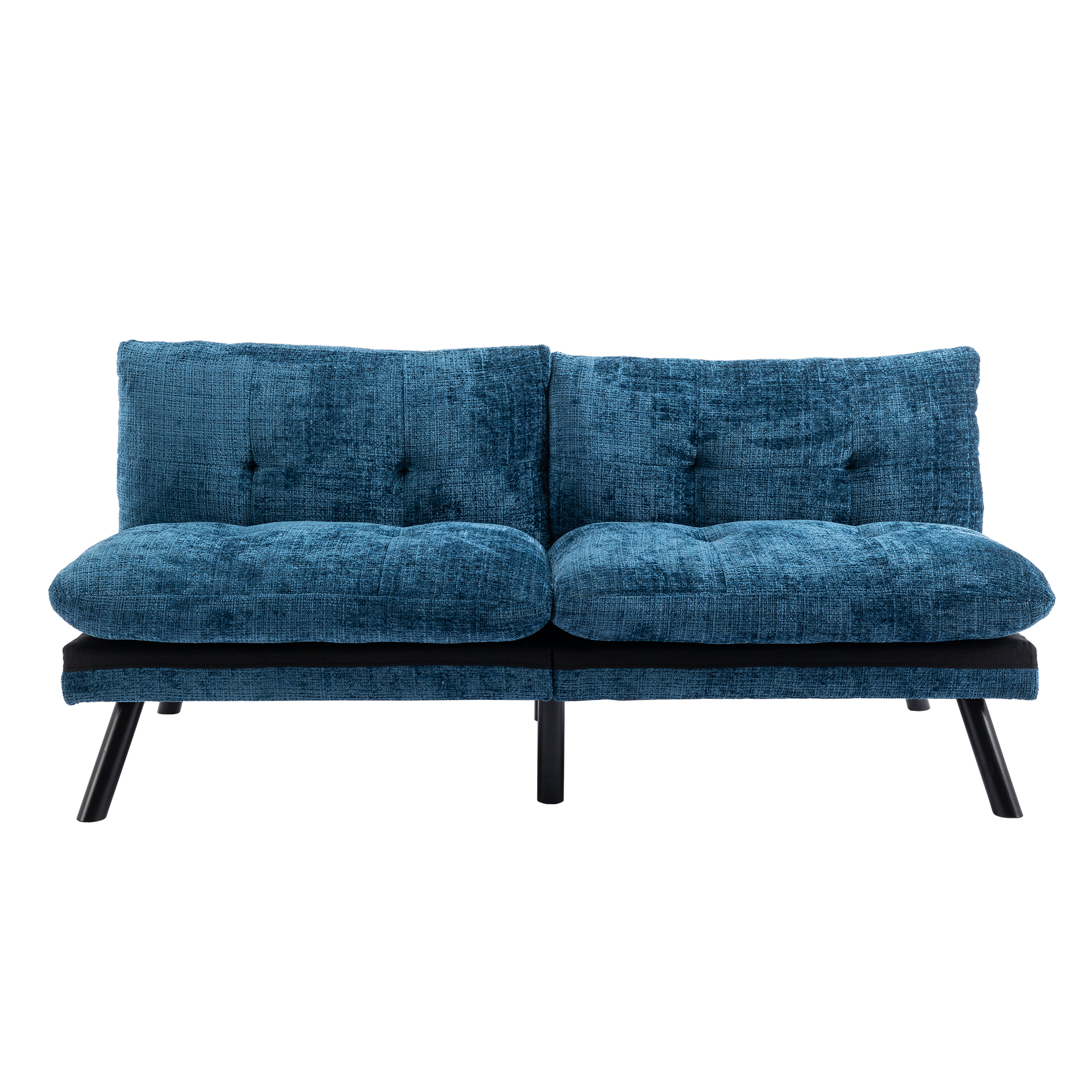 Spaco Convertible Futon Sofa Bed Futon Couche for Living Room, Chenille-Blue