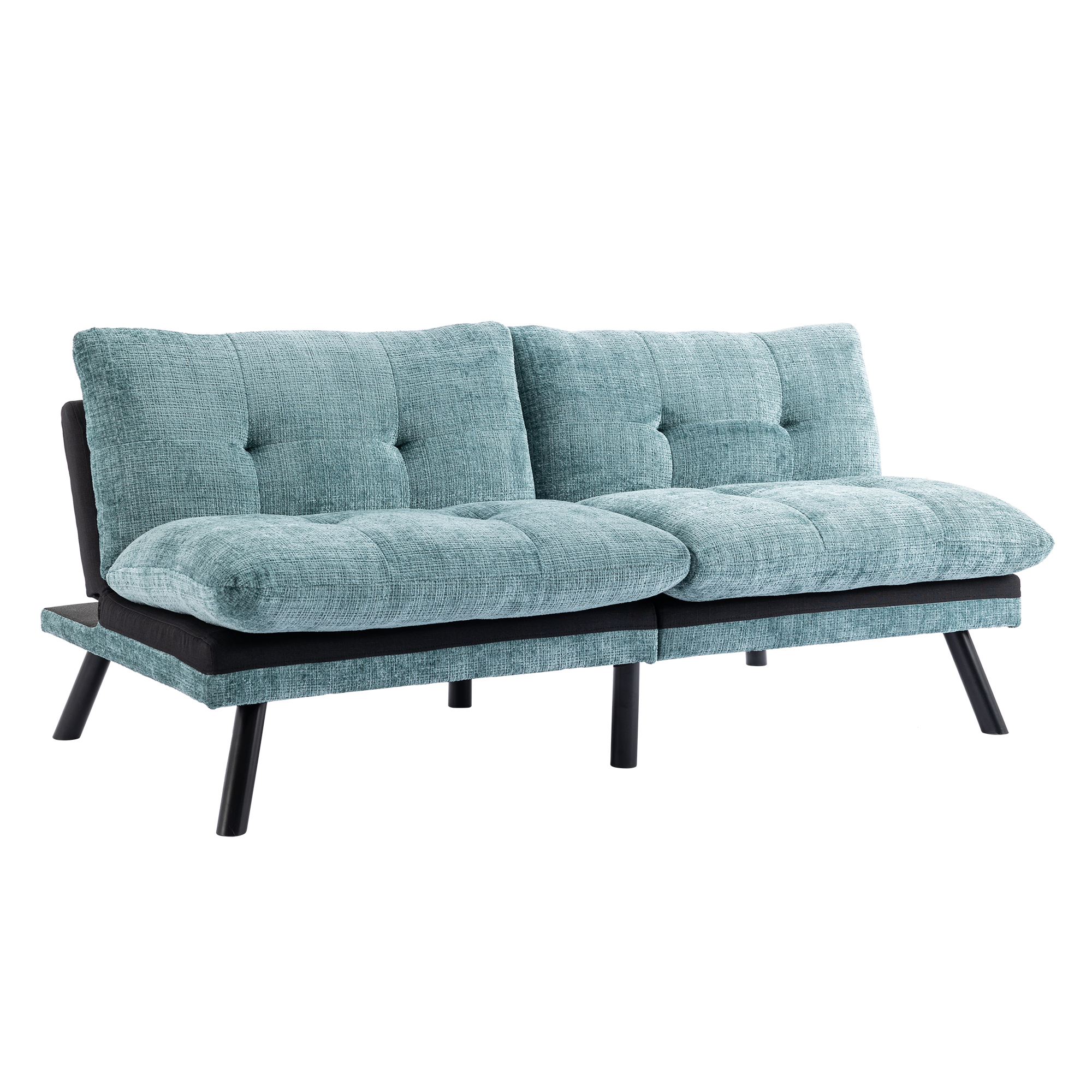 Spaco Convertible Futon Sofa Bed Futon Couche for Living Room, Chenille-Mint Green