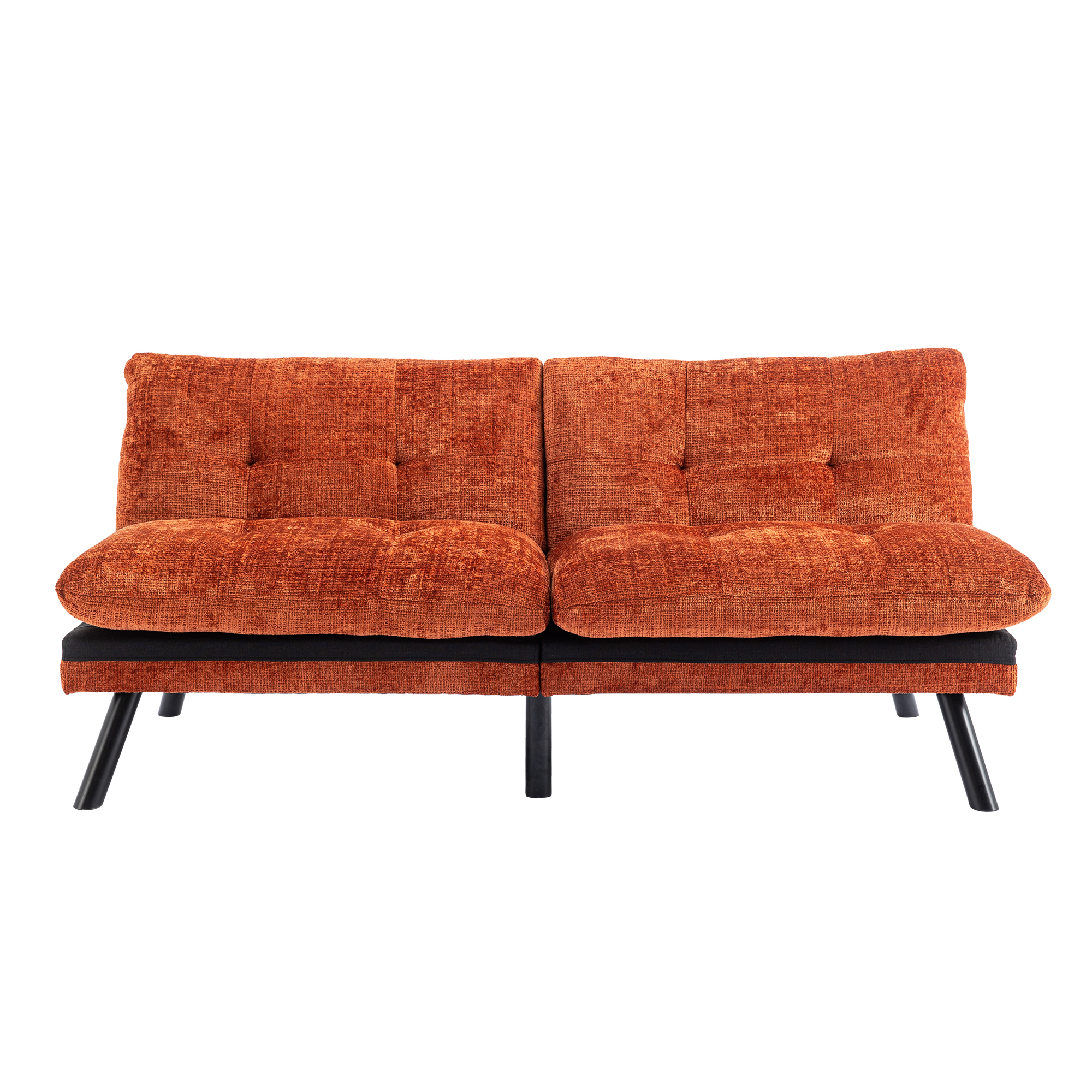 Spaco Convertible Futon Sofa Bed Futon Couche for Living Room, Chenille-Orange