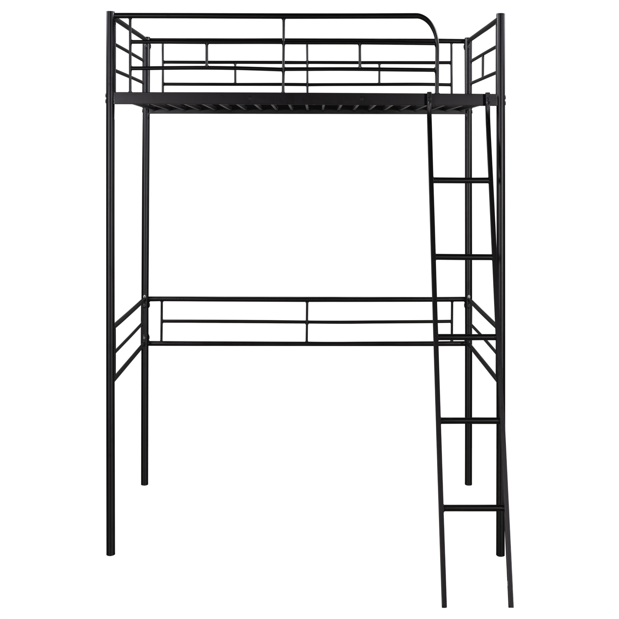 Spaco Homes Metal Loft Bed Twin Size, Black