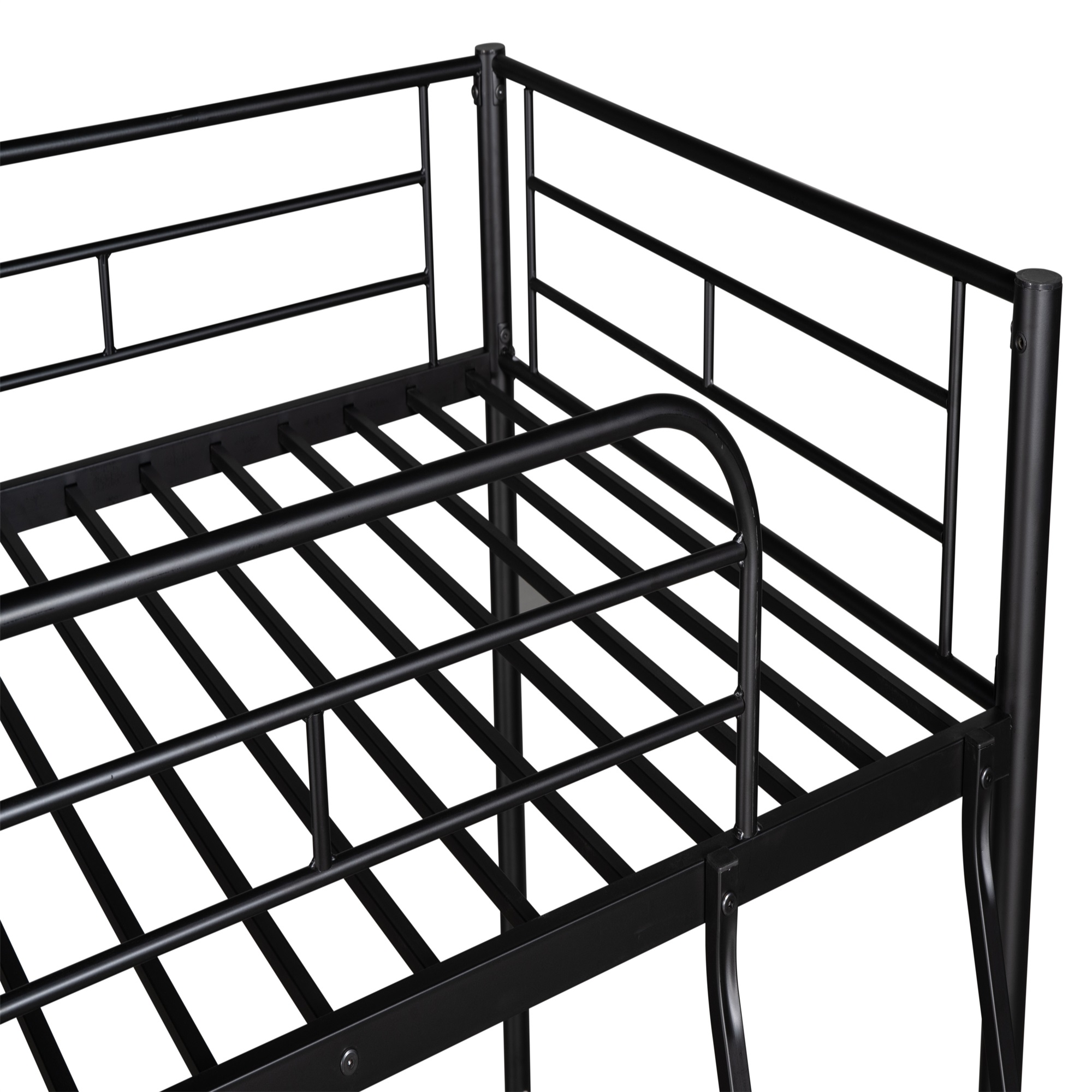 Spaco Homes Metal Loft Bed Twin Size, Black