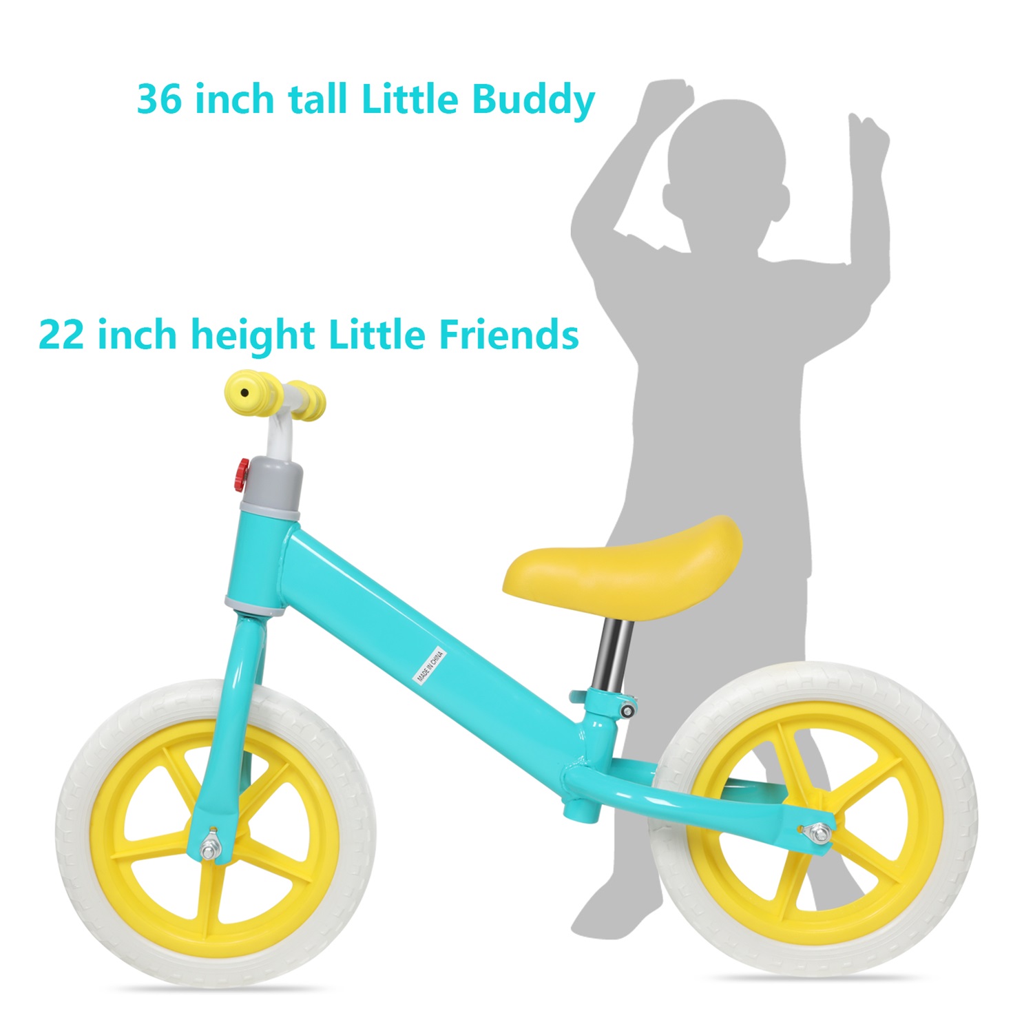 CIPACHO 11" Toddler Balance Bike 2 Year Old, Age 18 Months to 5 Years Old, Push Bicycle Steady Balancing, Gift Bike for 2-3 Boys Girls, Yellow