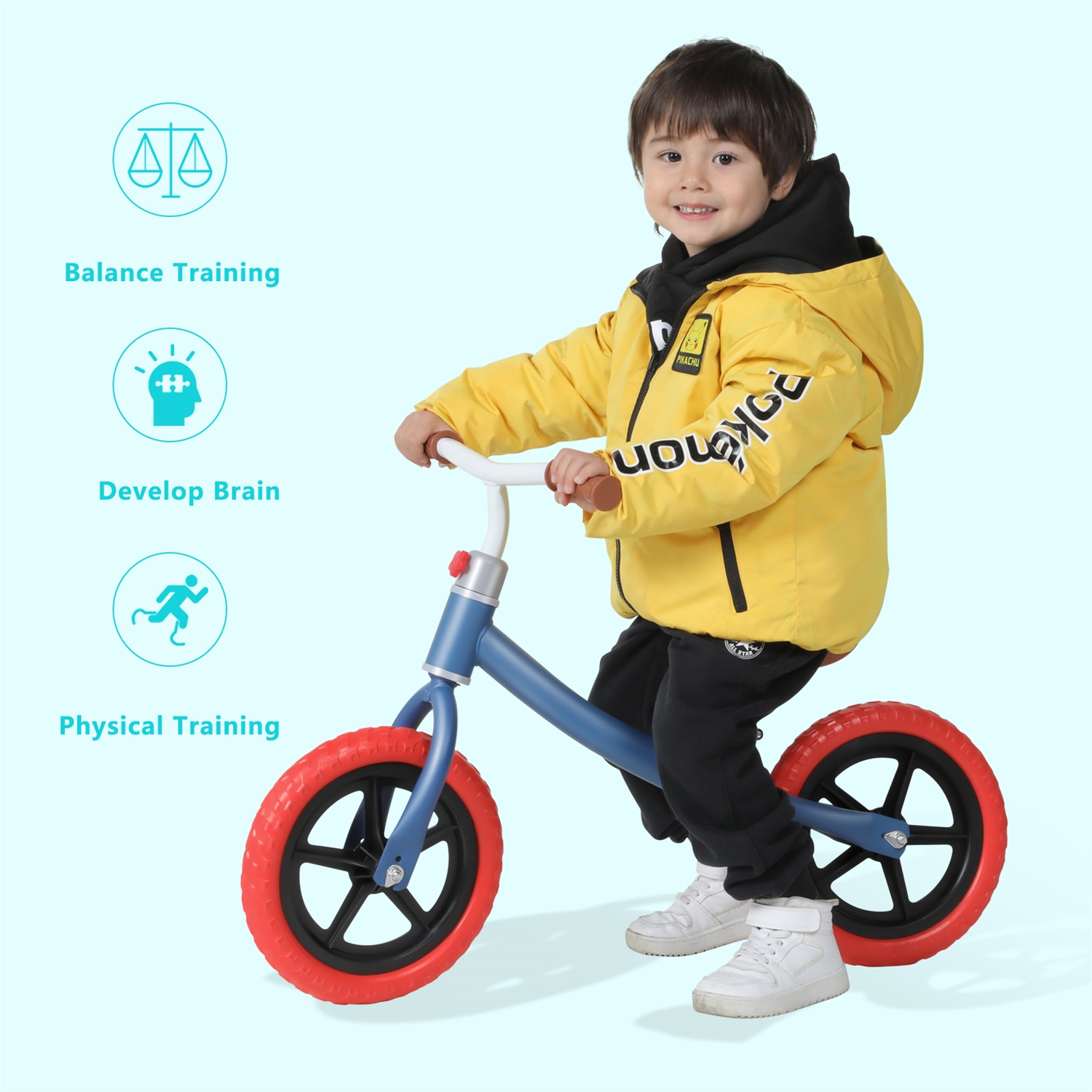 CIPACHO 11" Kids Balance Bike for 2-6 Years with Adjustable Height Carbon Steel and PE Tires Ride On Toys for Toddlers, Red