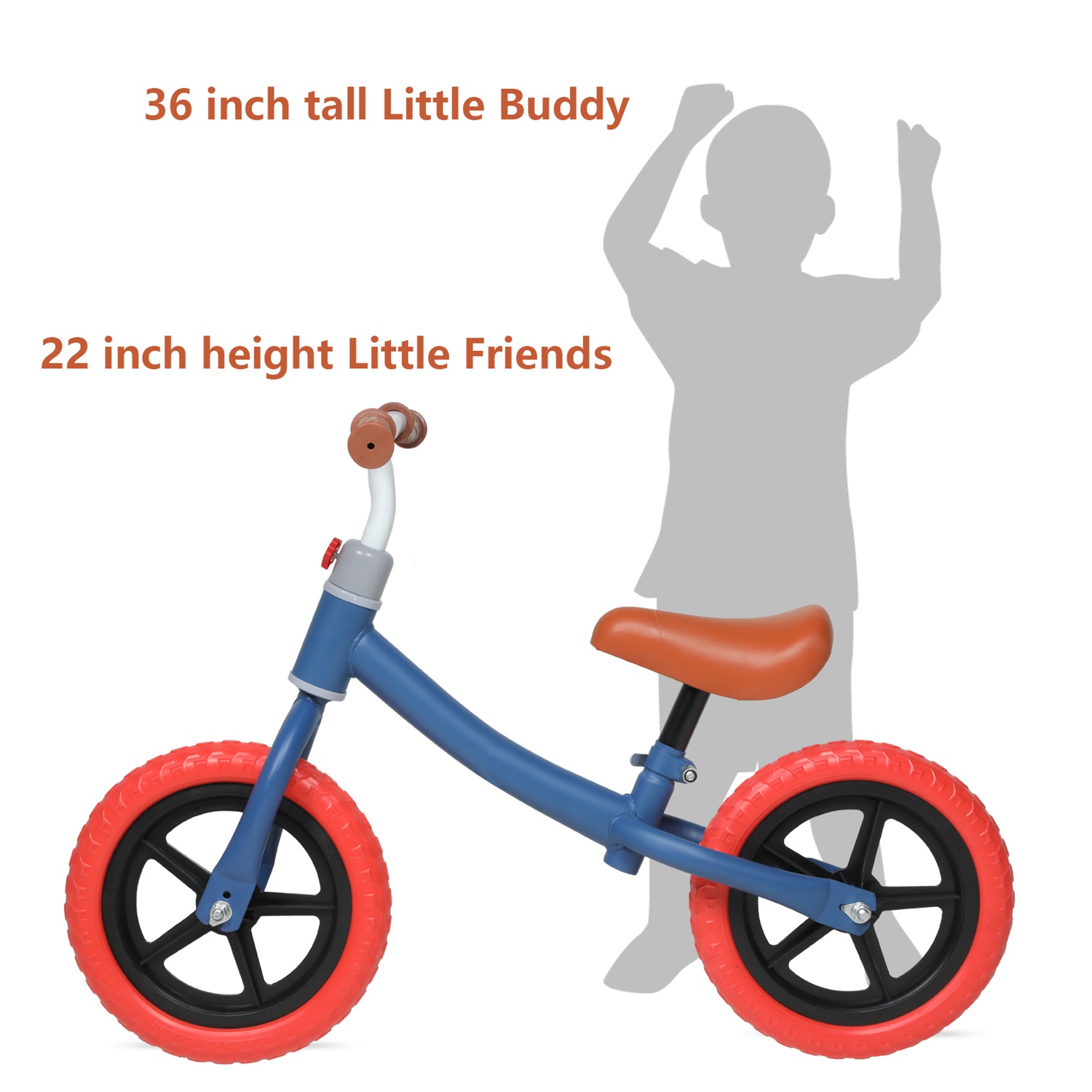 CIPACHO 11" Kids Balance Bike for 2-6 Years with Adjustable Height Carbon Steel and PE Tires Ride On Toys for Toddlers, Red