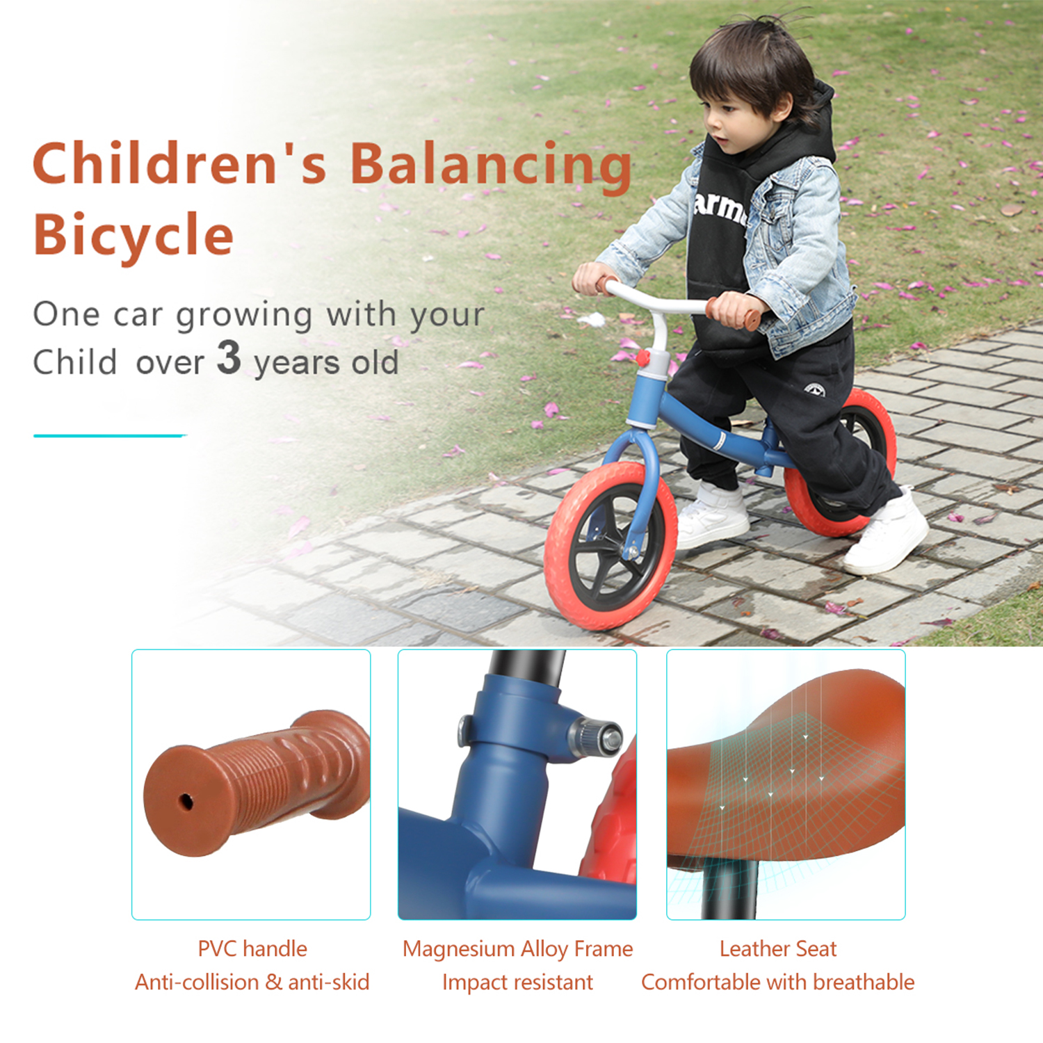 CIPACHO 11" Toddler Balance Bike 2 Year Old, Age 18 Months to 5 Years Old, Push Bicycle Steady Balancing, Gift Bike for 2-3 Boys Girls, Red