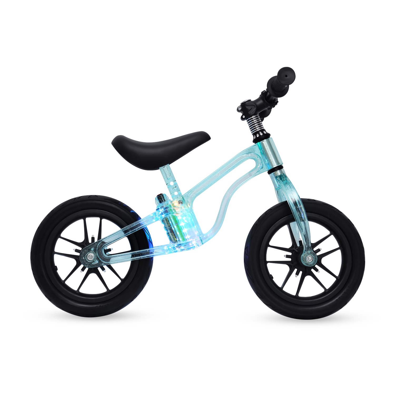 CIPACHO 12" Balance Bike for Kids, No Pedal Toddler Push Bicycle with LED Flashing Lights, Children Ride Pre Bike Glowing Adjustable for 2 3 4 Years Old Boys Girls, Blue