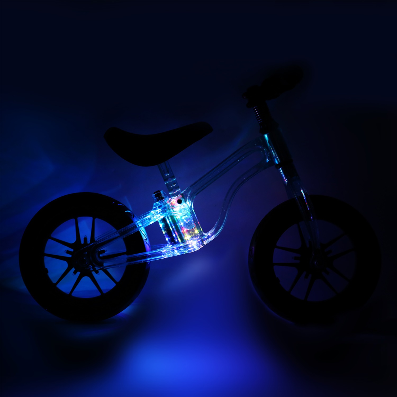 CIPACHO 12" Balance Bike for Kids, No Pedal Toddler Push Bicycle with LED Flashing Lights, Children Ride Pre Bike Glowing Adjustable for 2 3 4 Years Old Boys Girls, Blue