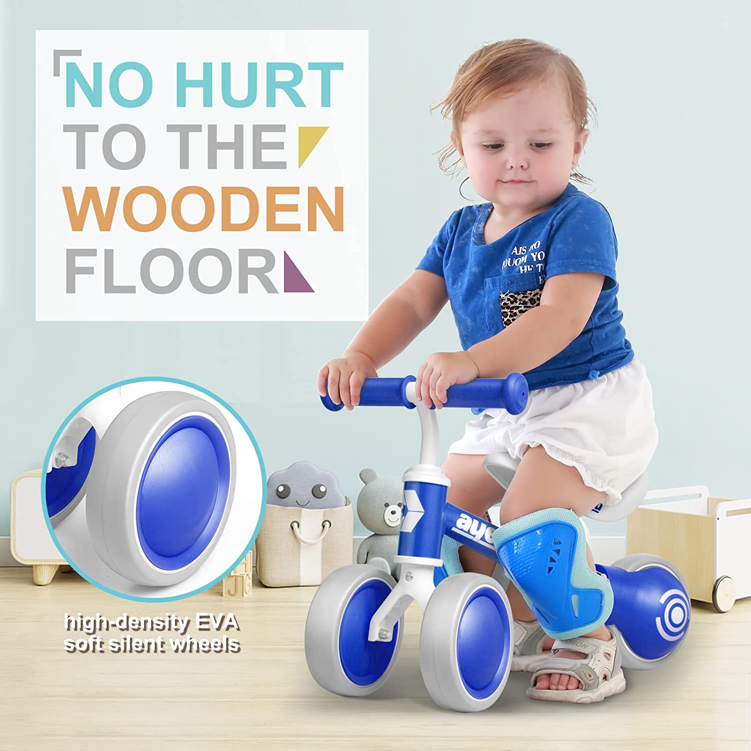 CIPACHO 19" Baby Balance Bike Toys for 1 Year Old Boy Gifts Toddler Bike 1st First Birthday Gifts Baby Toys Tricycles for 1-3 Year Olds, Blue