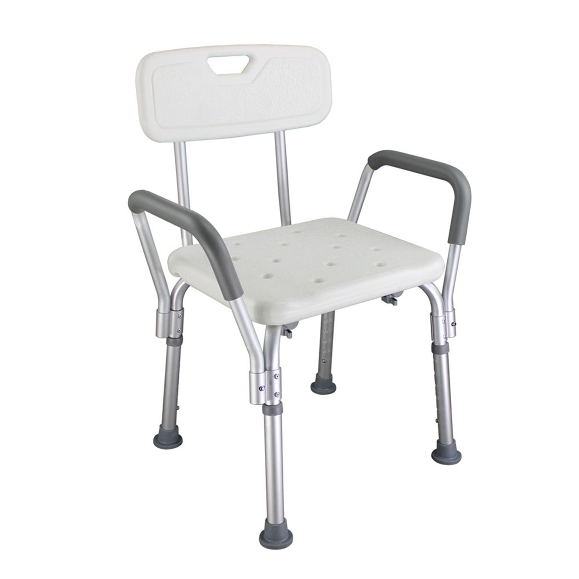 Kadyn Shower Stool Bath Chair, Shower Stools with Back & Handle, Shower Bench for Elderly, Handicap, and Disabled, White