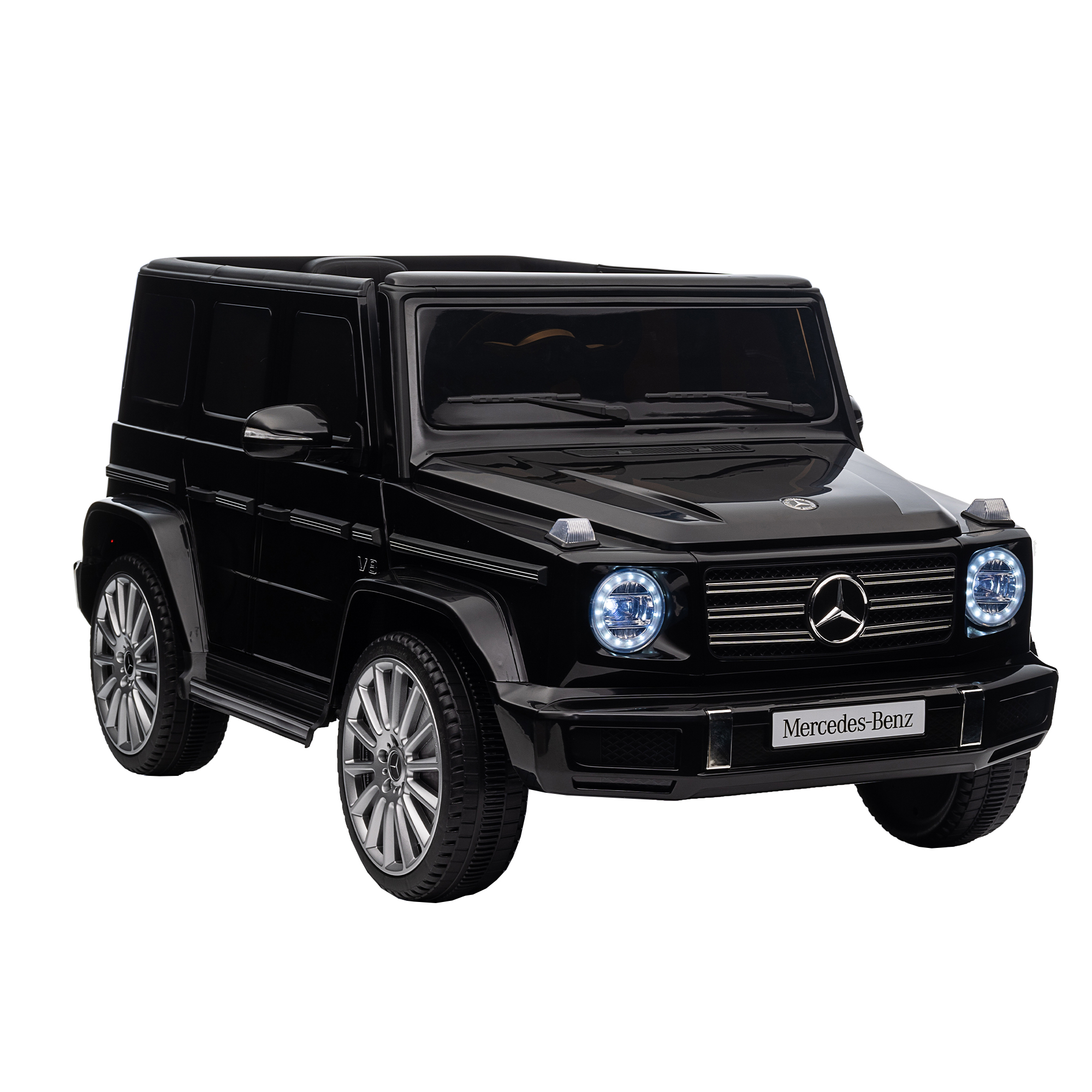 YYAo Kids Ride On Car, Licensed Mercedes-Benz G500, 24V Kids Car with Parent Remote Control, Electric Car for Kids, 3 Speeds, LED Headlight & Music Player, Red