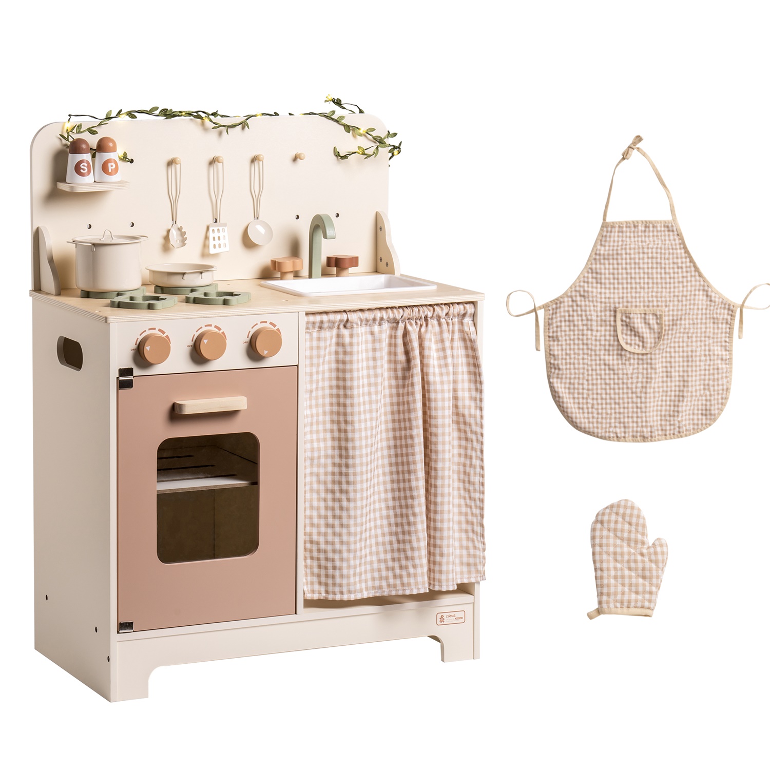 CIPACHO Stylish Cream Modern Kitchen Playset for Kids, Great Gift for Boys and Girls