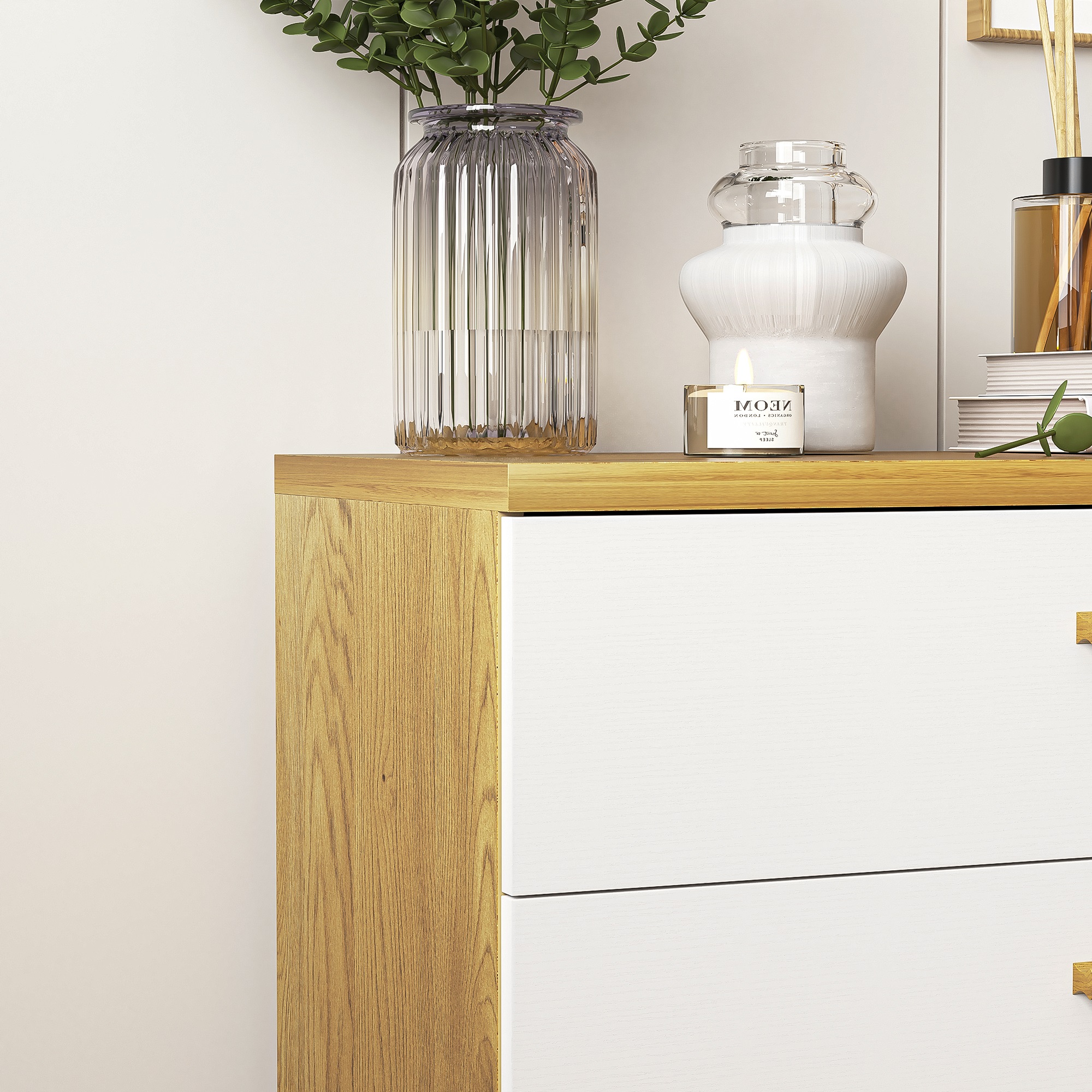 Spaco Dresser for Bedroom 6 Drawers Dresser Chest of Drawer Bedroom Furniture, White Dresser