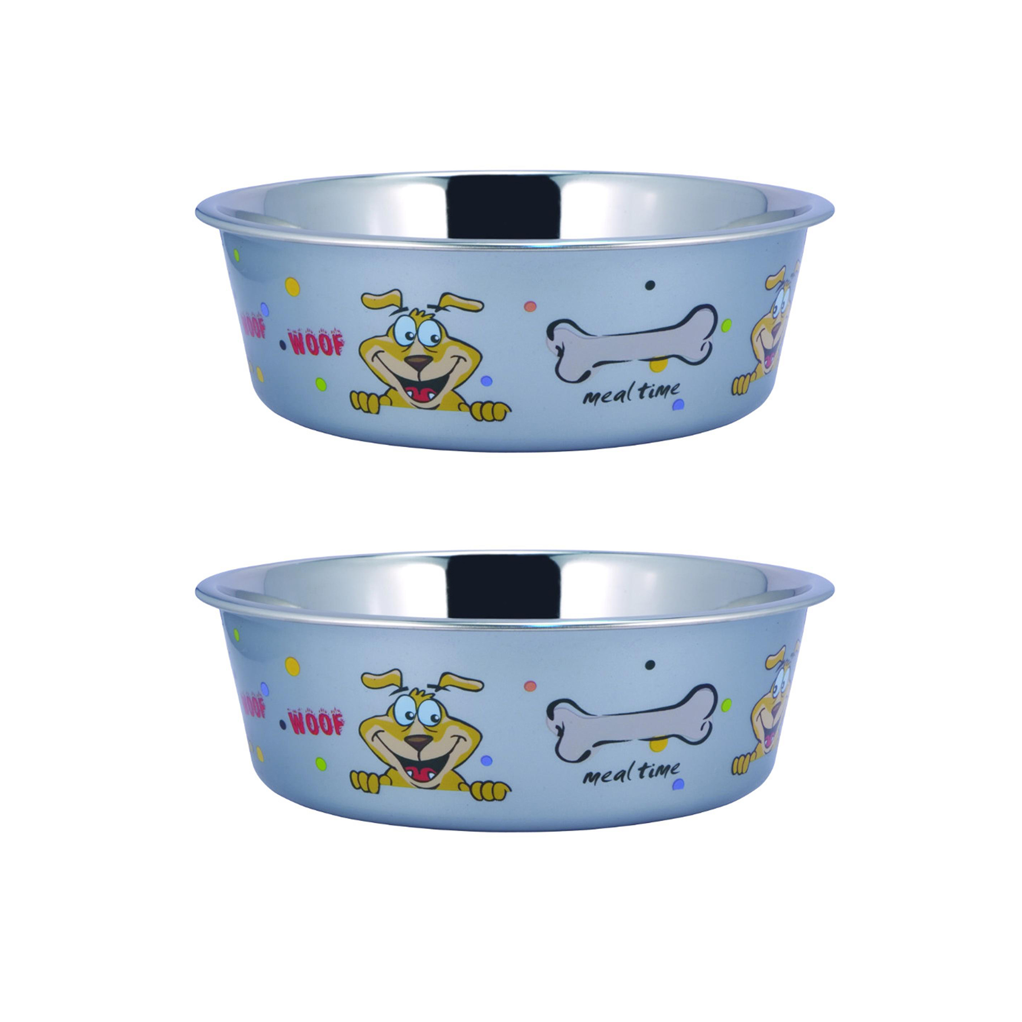 Pefilos 28.7 oz Stainless Steel Pet Bowl with Anti Skid Rubber Base and Dog Design, 2Pcs 6.69"x2.56" Dog Bowls for Small Dogs, Blue Pefilos 28.7 oz Stainless Steel Pet Bowl with Anti Skid Rubber Base and Dog Design, 2Pcs 6.69"x2.56" Dog Bowls for Small Dogs, Blue