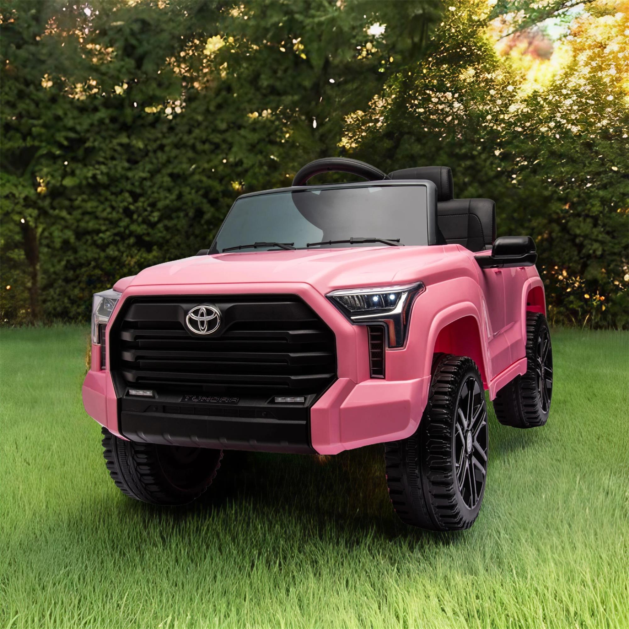 CIPACHO 12V Kids Electric Ride On Car Toy Licensed Toyota Tundra Pickup with 2.4G Remote Control, Car for kids 3 Speed Adjustable, Pink