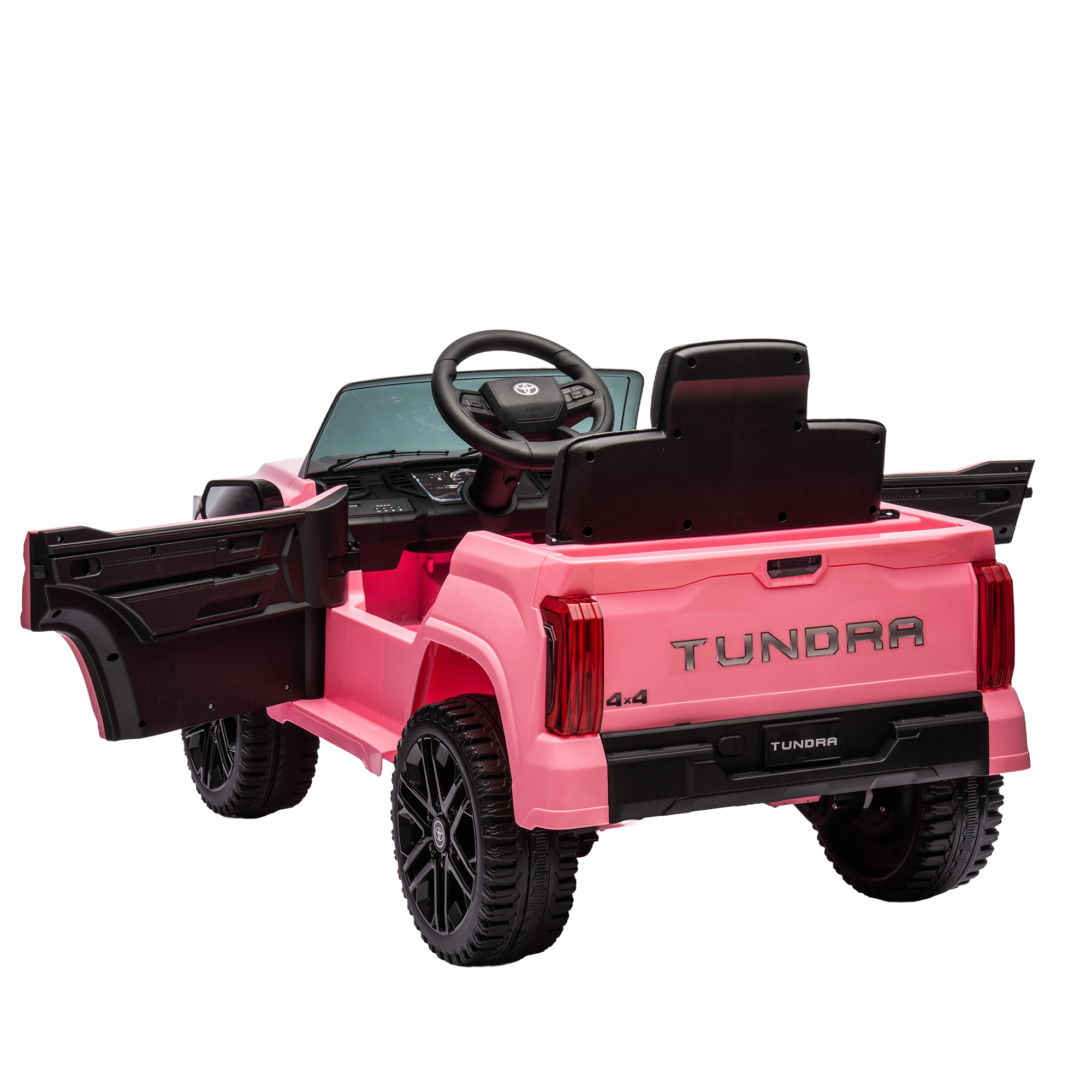 CIPACHO 12V Battery Powered Licensed Toyota Tundra Kids Ride On Truck Car Electric Vehicle Jeep with Remote Control, MP3, Pink