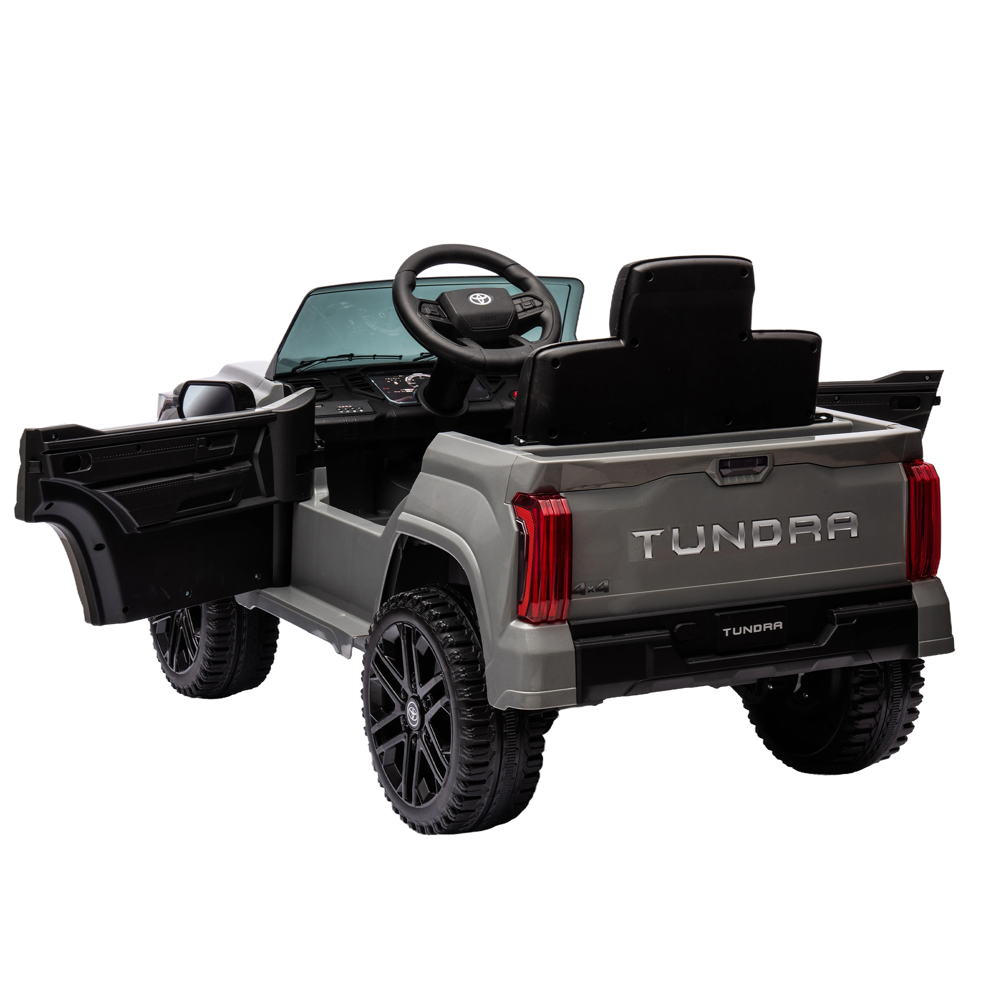 CIPACHO 12V Kids Electric Ride On Car Toy Licensed Toyota Tundra Pickup with 2.4G Remote Control, Car for kids 3 Speed Adjustable, Gray