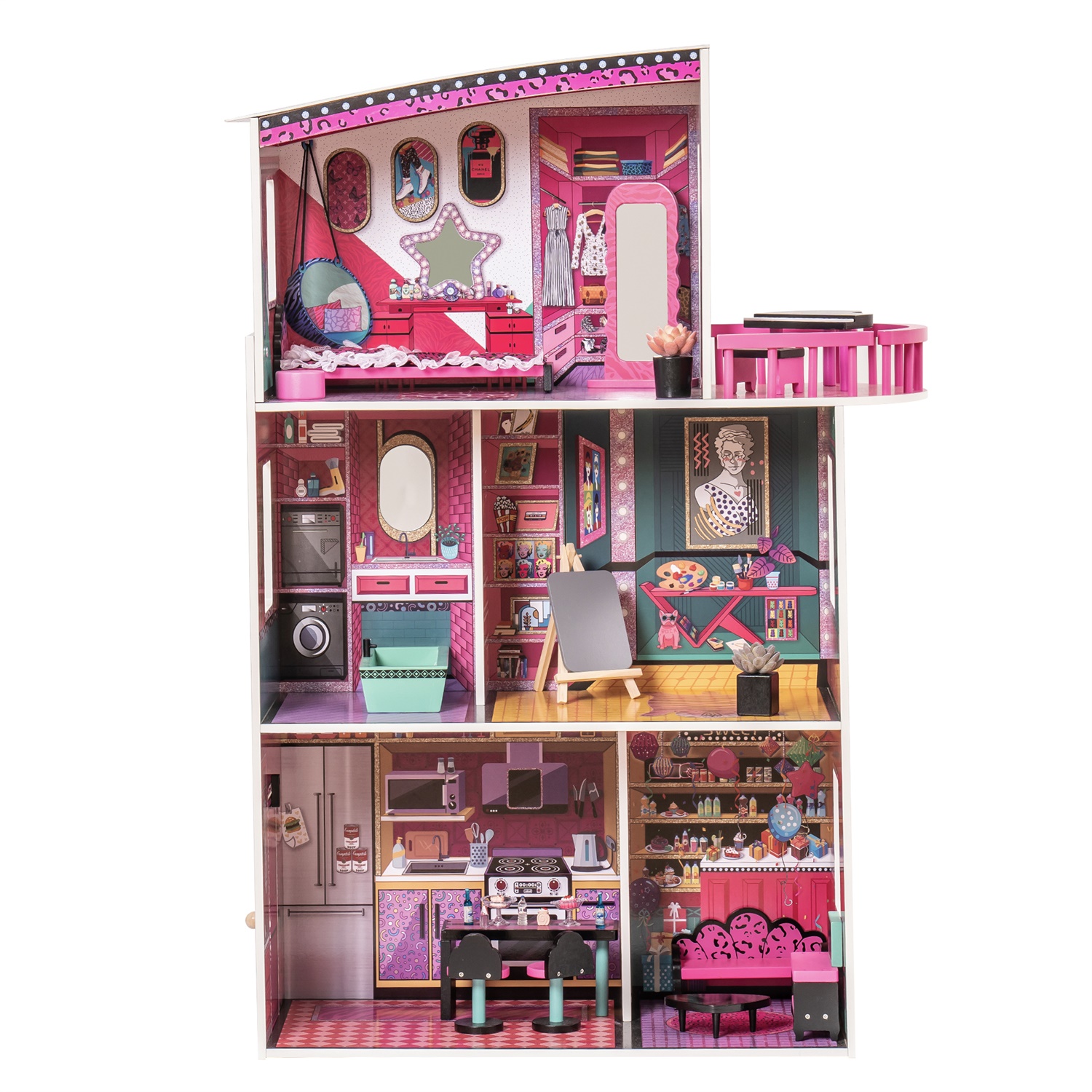 CIPACHO Dream Doll House Girl Toys, Toddler Playhouse Toy for Kids Ages 3+, Pink