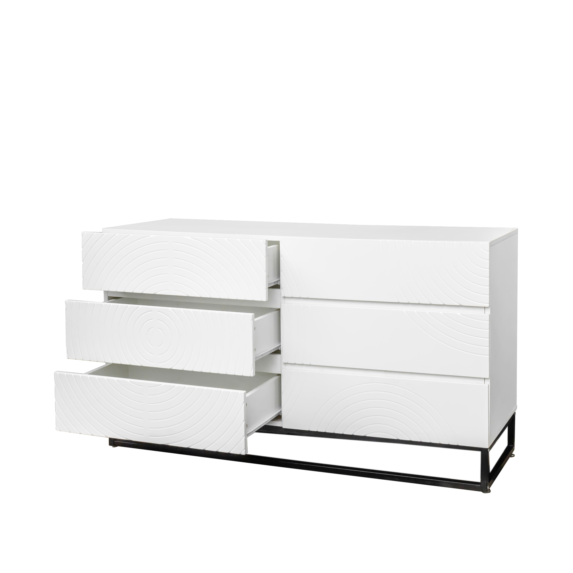 Spaco Dresser for Bedroom 6 Drawers Dresser& Chests of Drawers, White Dresser