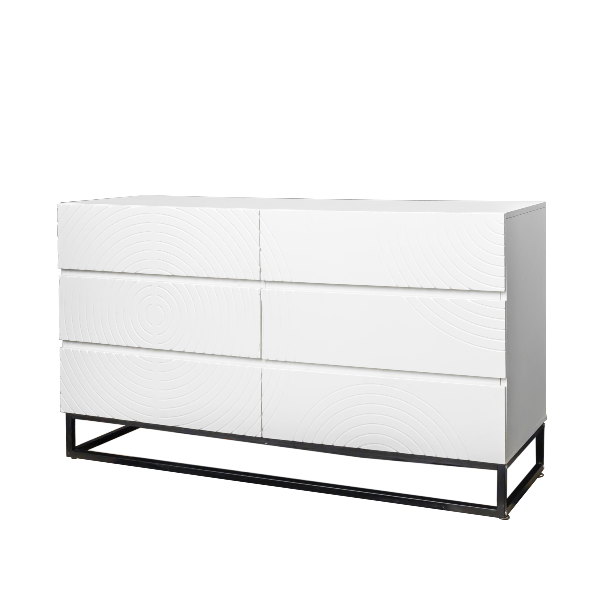 Spaco Dresser for Bedroom 6 Drawers Dresser& Chests of Drawers, White Dresser