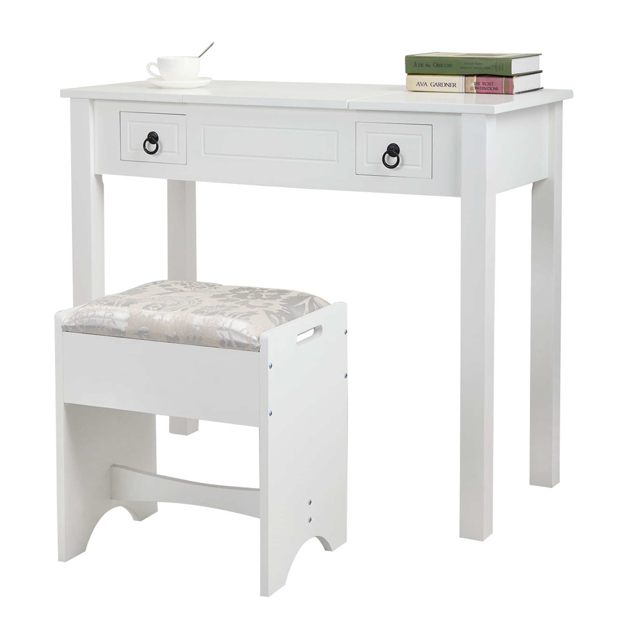 Spaco Small Makeup Vanity Desk with Mirror Makeup Vanity, White Vanity