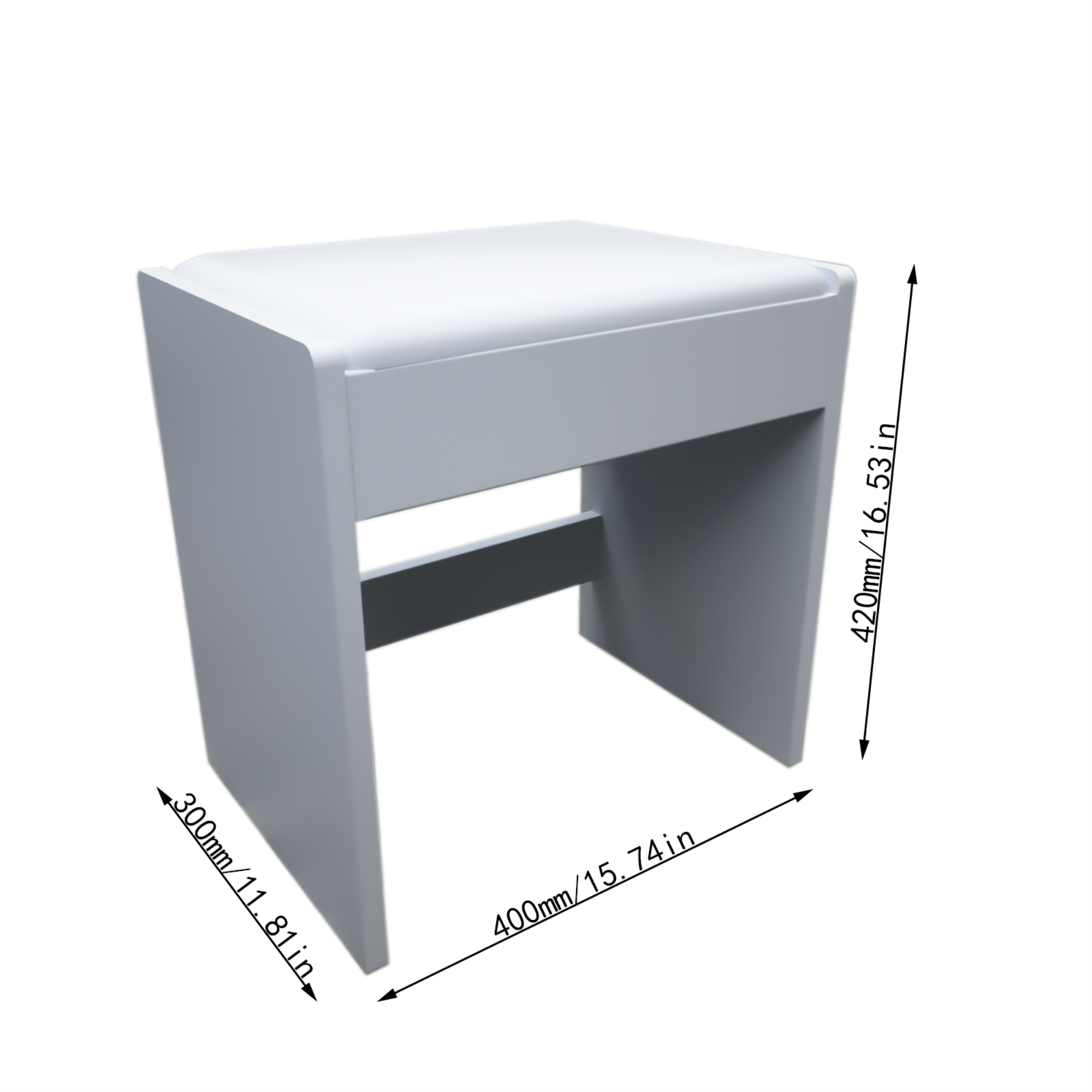 Spaco Small Makeup Vanity Desk with Mirror and Light Makeup Vanity, White Vanity