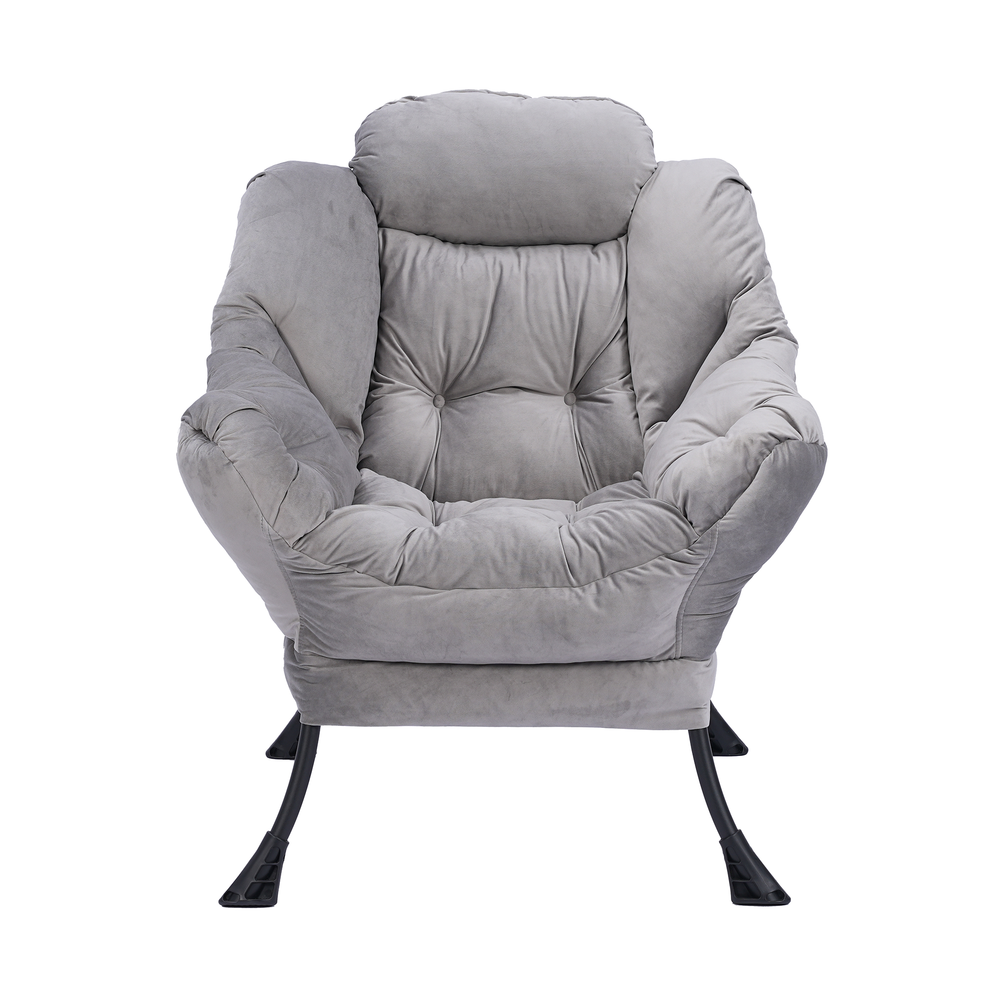 Kadyn Living Room Chairs, Single Sofa Chairs with Armrests and A Side Pocket, Light Gray Armchair, Chair with Ottoman Set