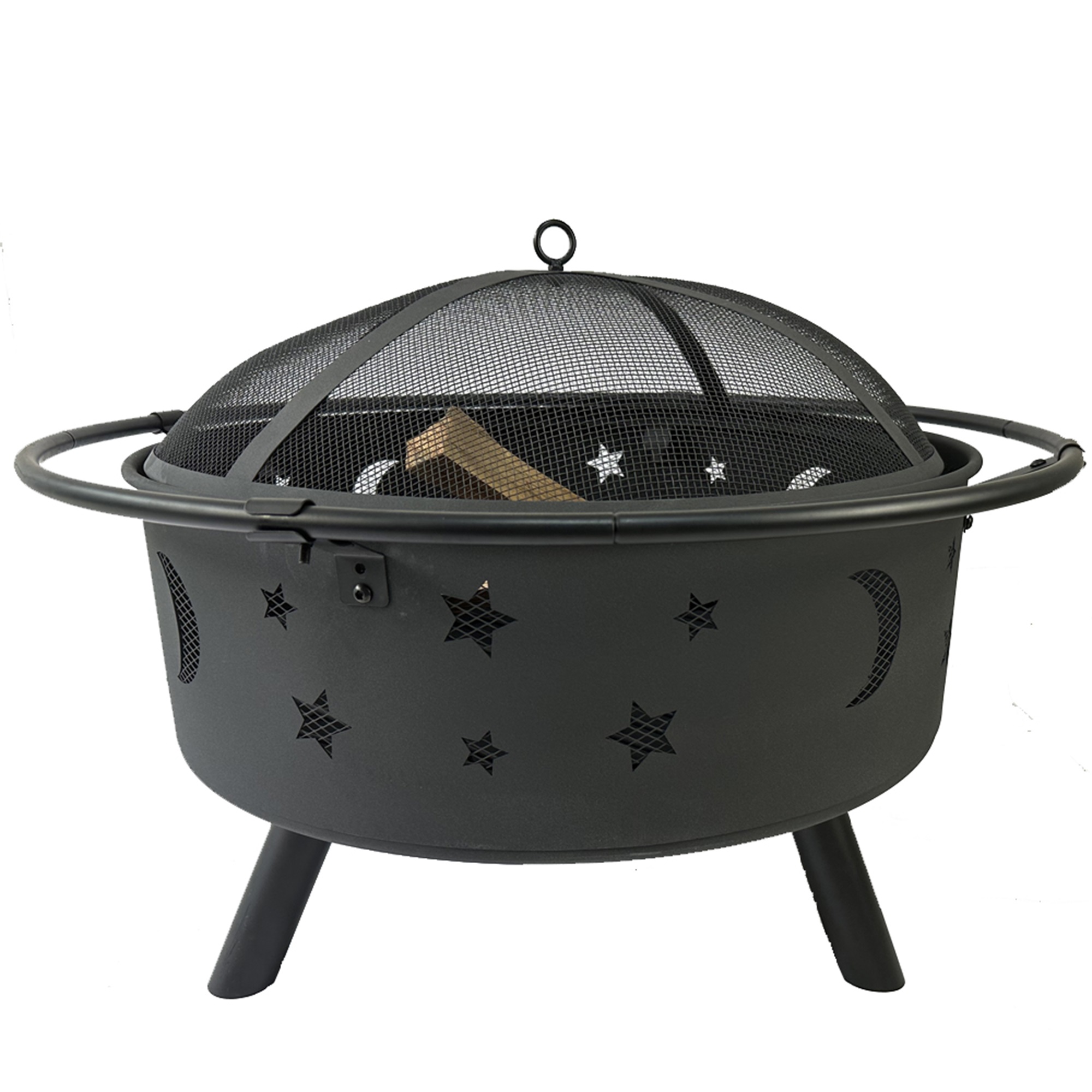 Spaco 32 inch Fire Pit for Outside Portable Wood Small Bowl for with Spark Screen, Fireplace Poker,