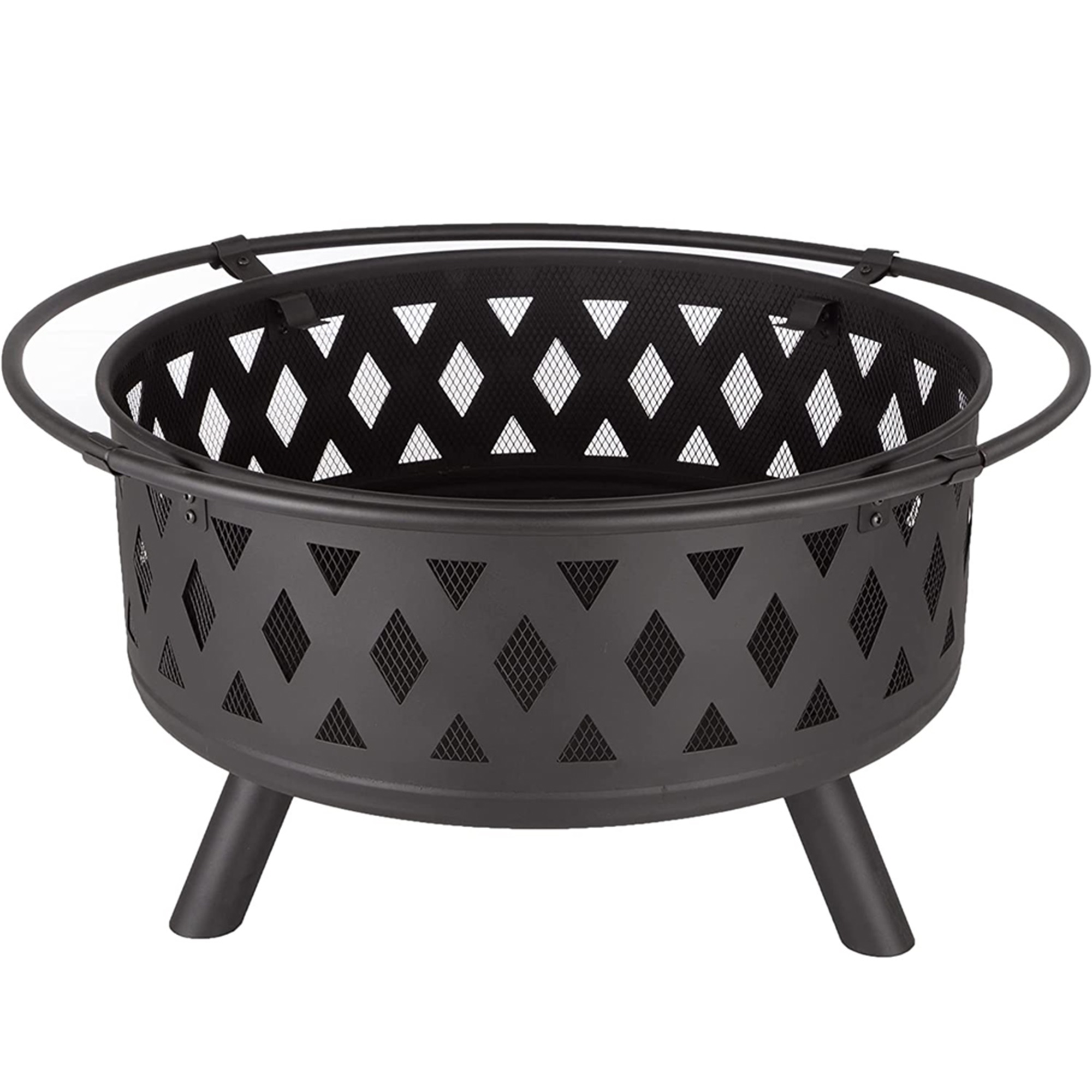 Spaco 32 inch Fire Pit for Outside Portable Wood Small Bowl for with Spark Screen, Fireplace Poker,