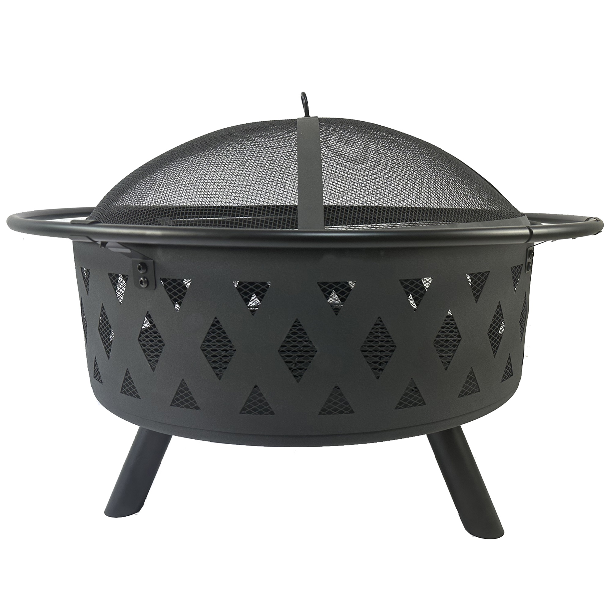 Spaco 32 inch Fire Pit for Outside Portable Wood Small Bowl for with Spark Screen, Fireplace Poker,