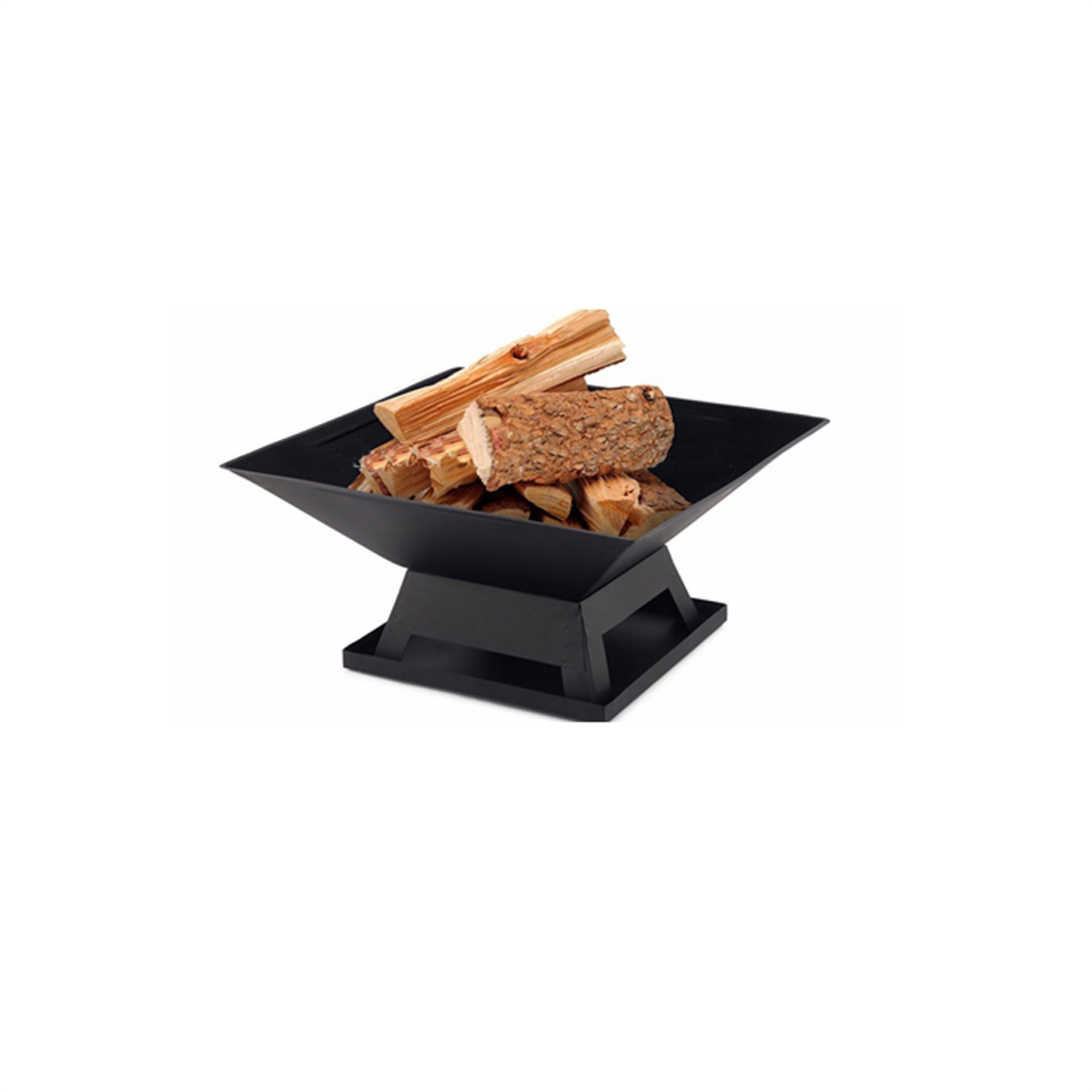 Spaco 29 inch Square Fire Pit for Outside Portable Wood Small Bowl for with Spark Screen, Fireplace Poker,