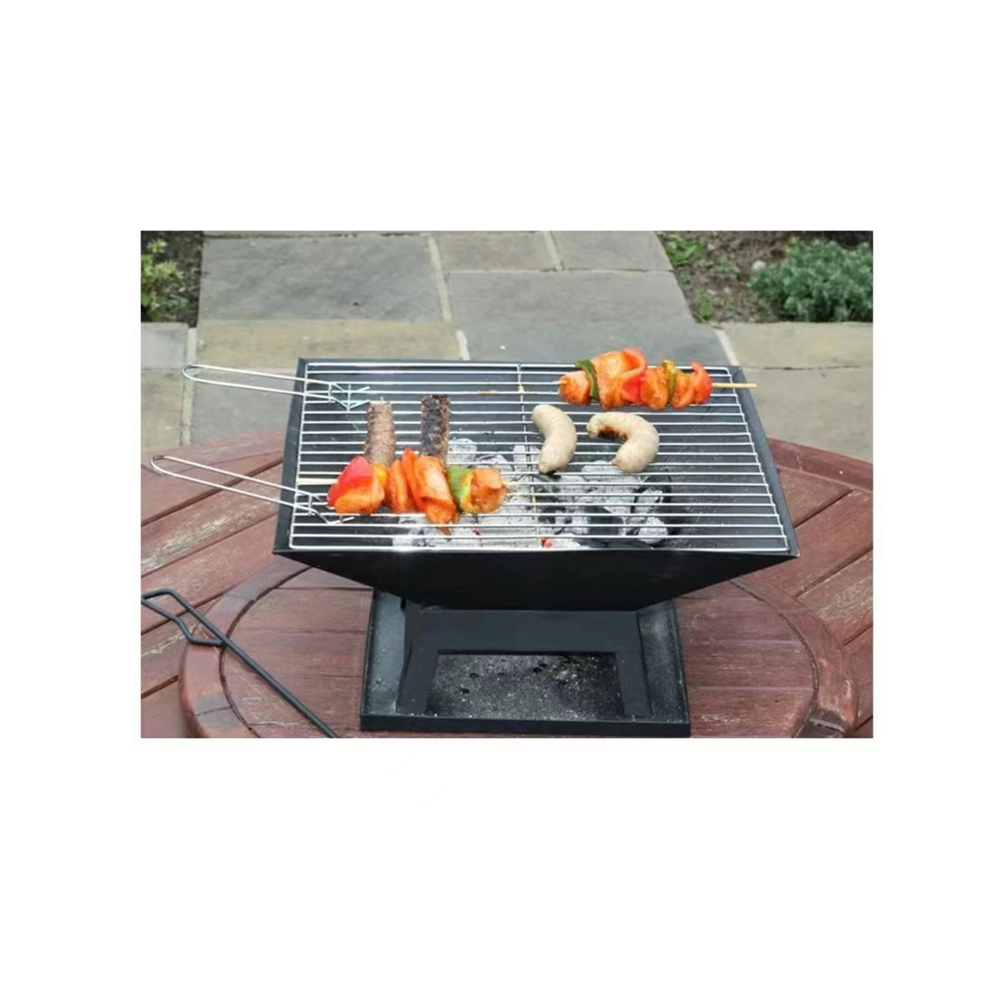 Spaco 29 inch Square Fire Pit for Outside Portable Wood Small Bowl for with Spark Screen, Fireplace Poker,