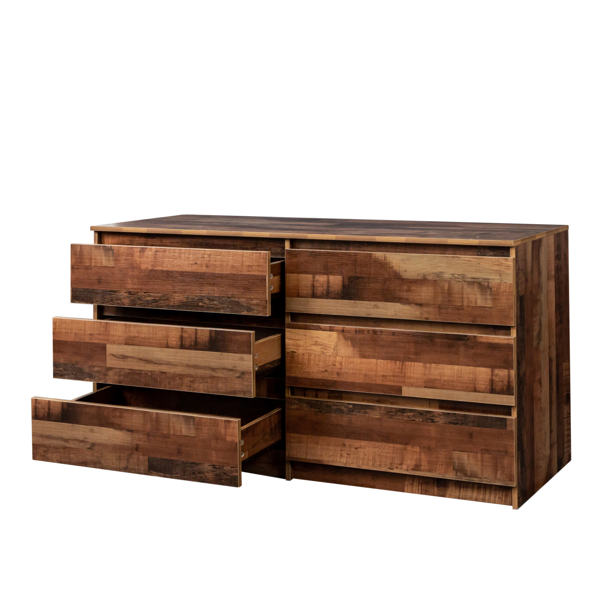 Spaco Dresser for Bedroom 6 Drawers Dresser Chest of Drawer Bedroom Furniture, Walnut Dresser