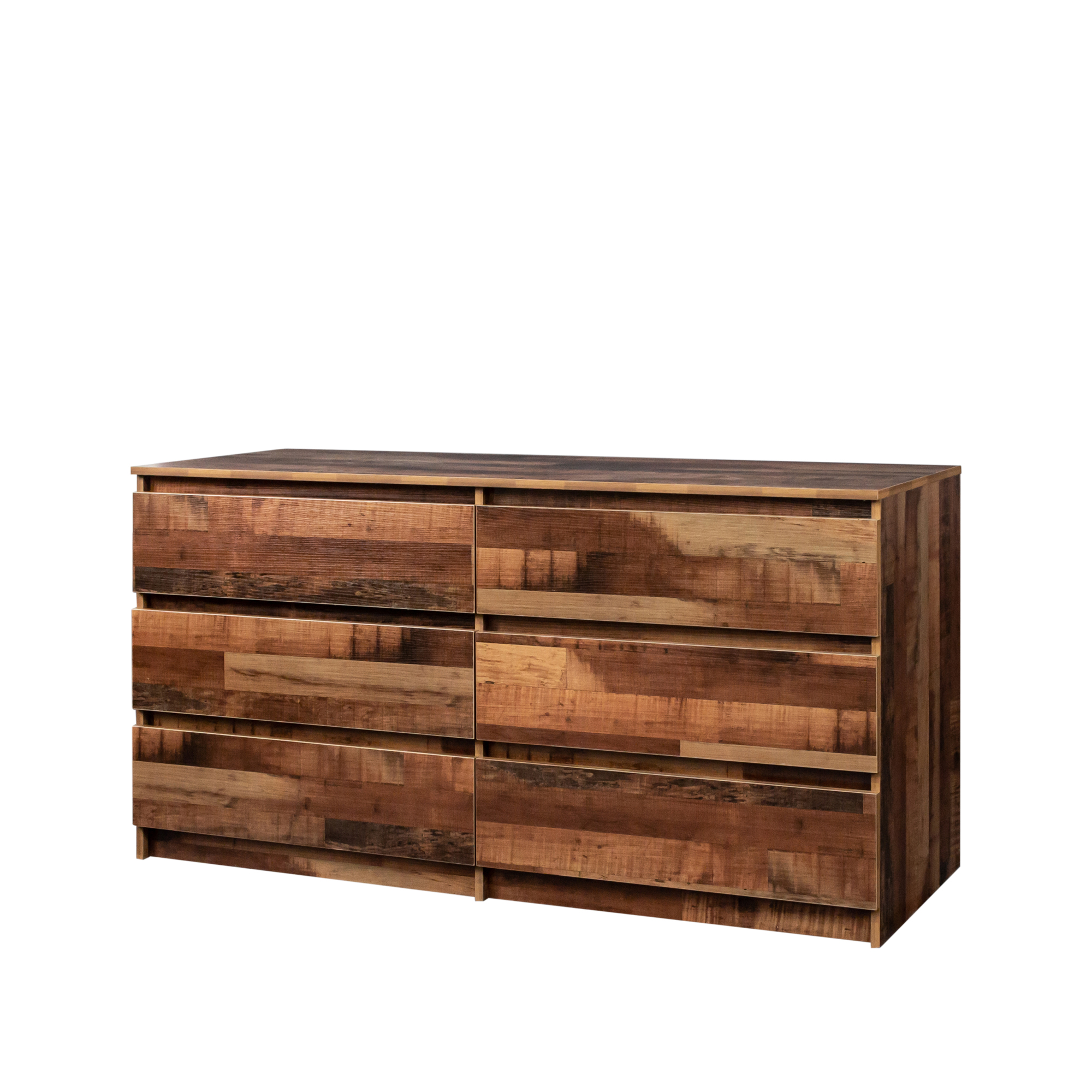 Spaco Dresser for Bedroom 6 Drawers Dresser Chest of Drawer Bedroom Furniture, Walnut Dresser