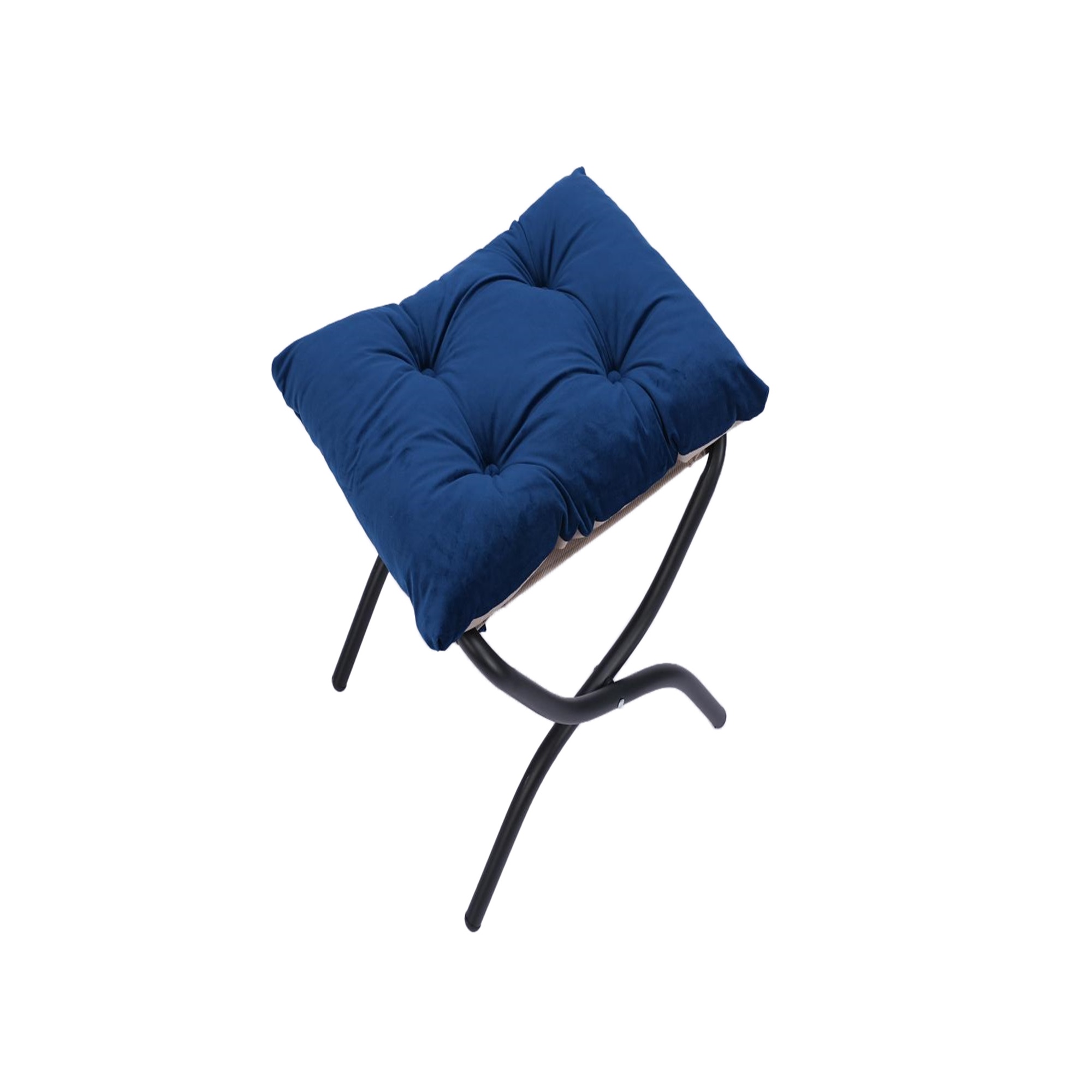 Spaco Modern Cotton Fabric Lazy Chair, Chair with Ottoman Set Armrests and A Side Pocket, Blue