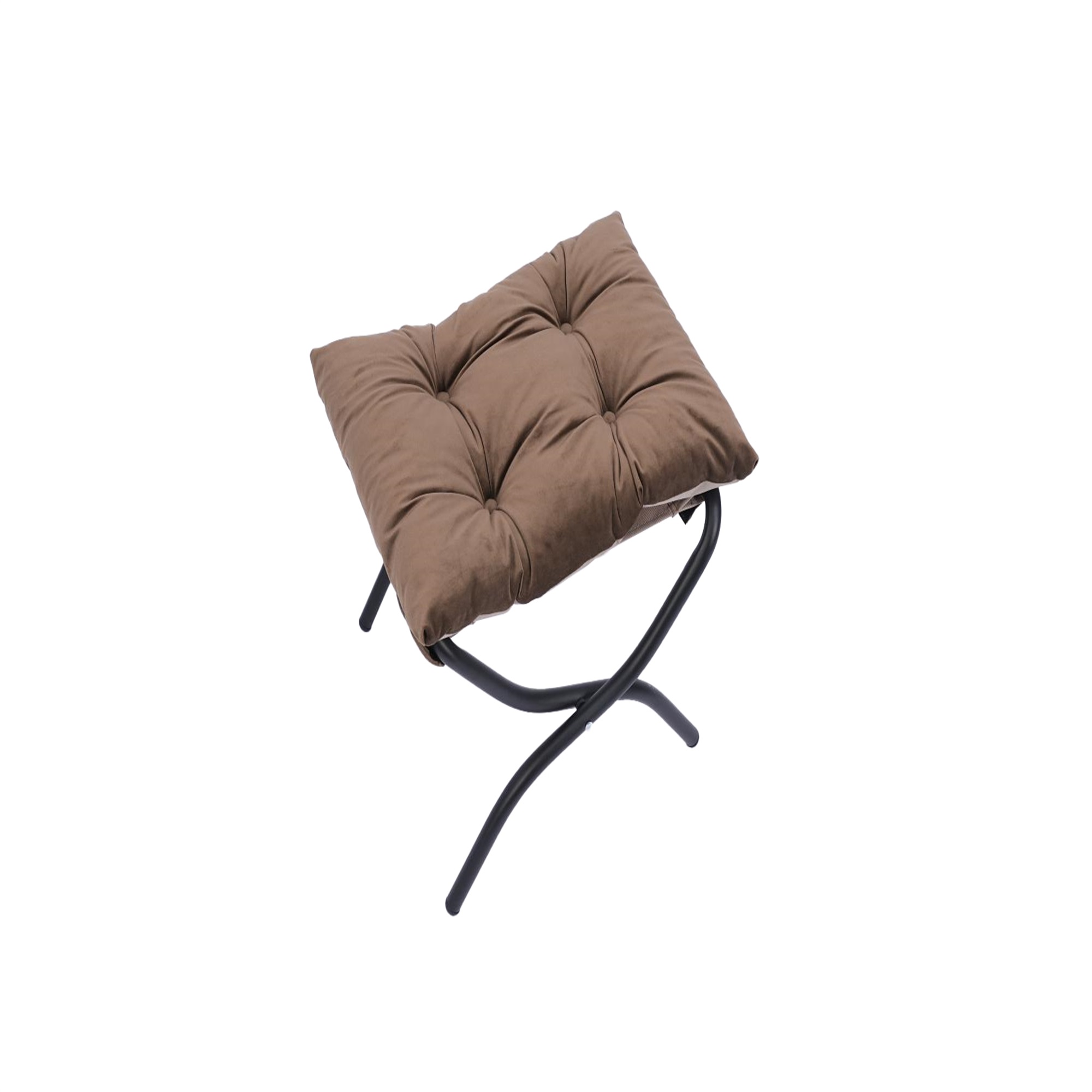 Spaco Modern Cotton Fabric Lazy Chair, Chair with Ottoman Set Armrests and A Side Pocket, Brown