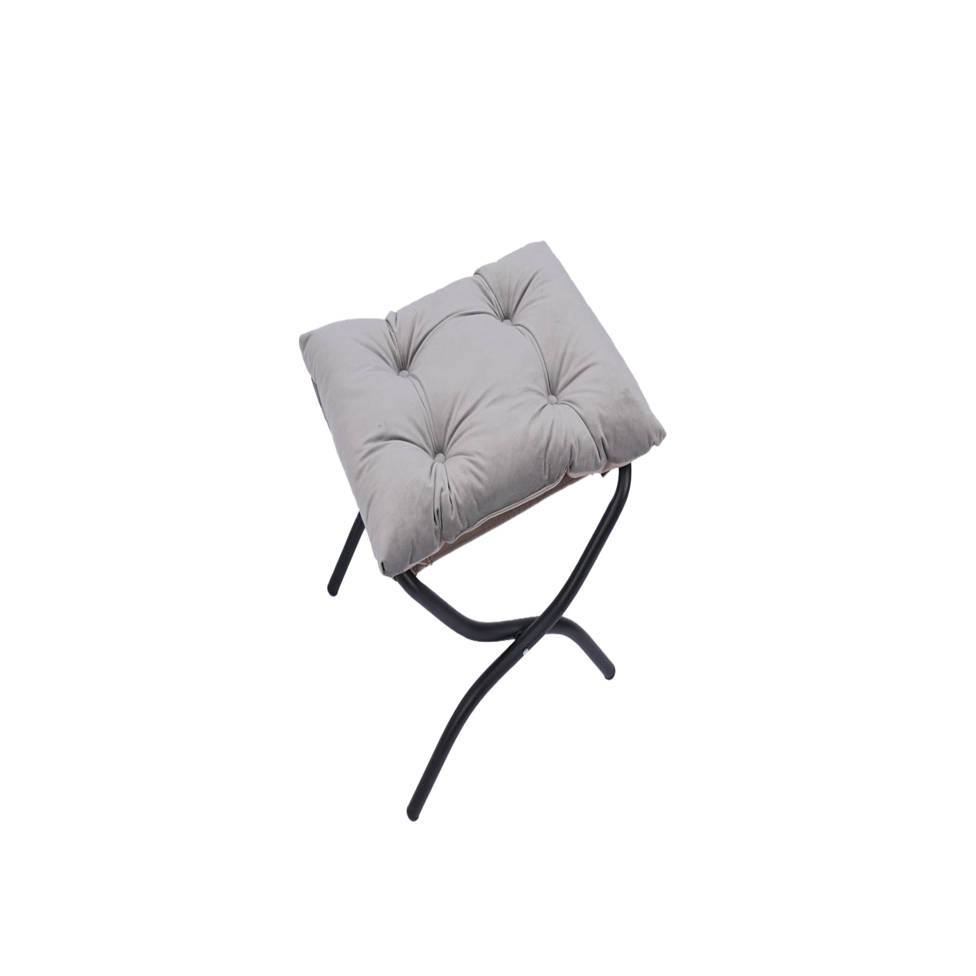 Spaco Modern Cotton Fabric Lazy Chair, Chair with Ottoman Set Armrests and A Side Pocket, Light Gray