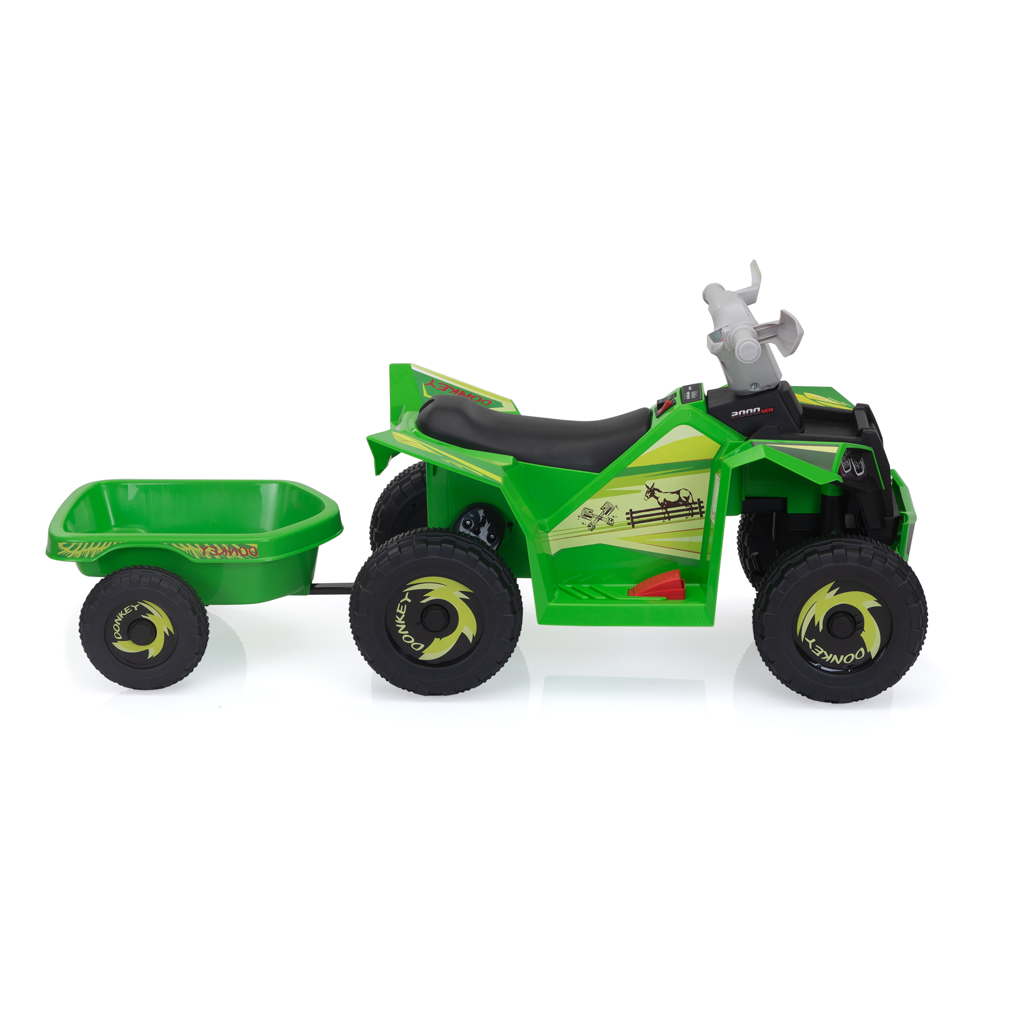 CIPACHO Kids ATV with Trailer, 6V Battery Powered Electric Quad, Motorized Ride On Mini Vehicle Car for Toddlers Boys Girls, Green