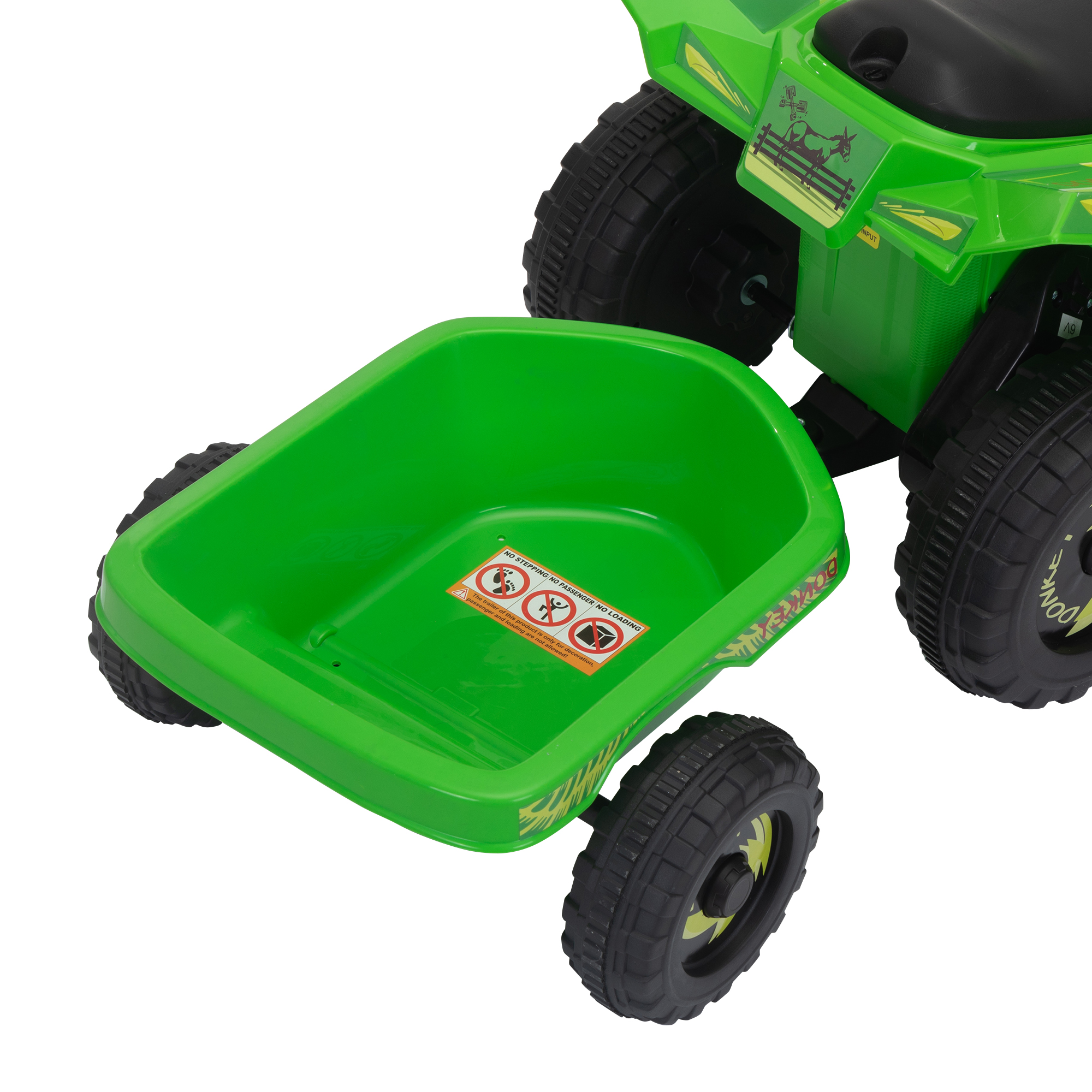 CIPACHO Kids ATV with Trailer, 6V Battery Powered Electric Quad, Motorized Ride On Mini Vehicle Car for Toddlers Boys Girls, Green