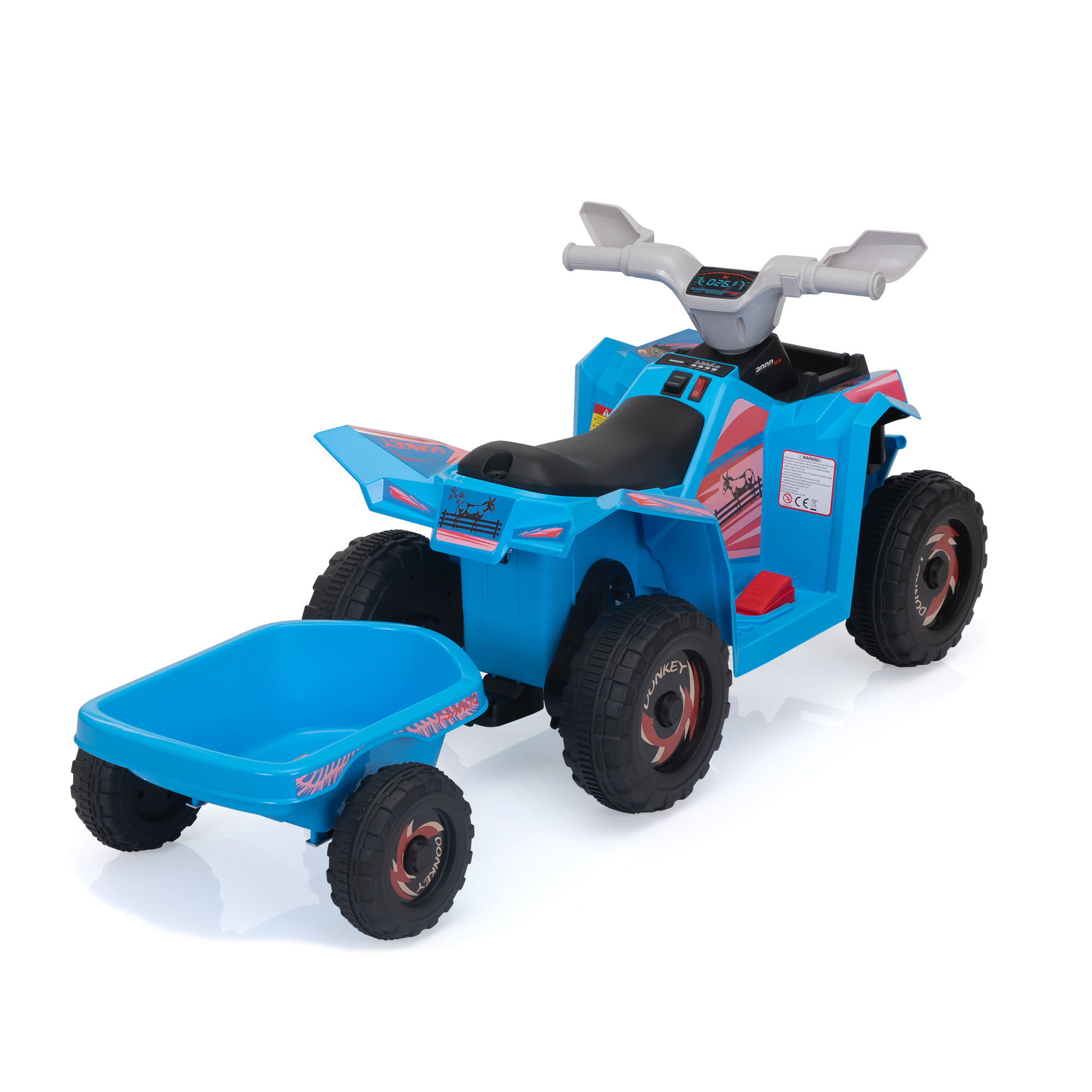 CIPACHO Kids ATV with Trailer, 6V Battery Powered Electric Quad, Motorized Ride On Mini Vehicle Car for Toddlers Boys Girls, Blue