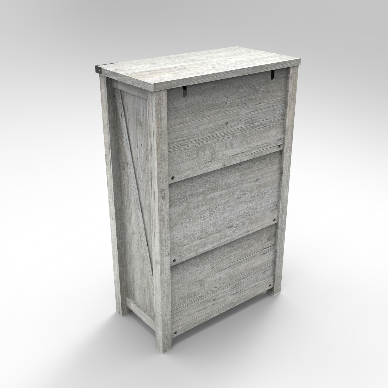 Resenkos 6-Drawer Cement Grey Rustic Wood Dresser with LED Glass Drawer Resenkos 6-Drawer Cement Grey Rustic Wood Dresser with LED Glass Drawer