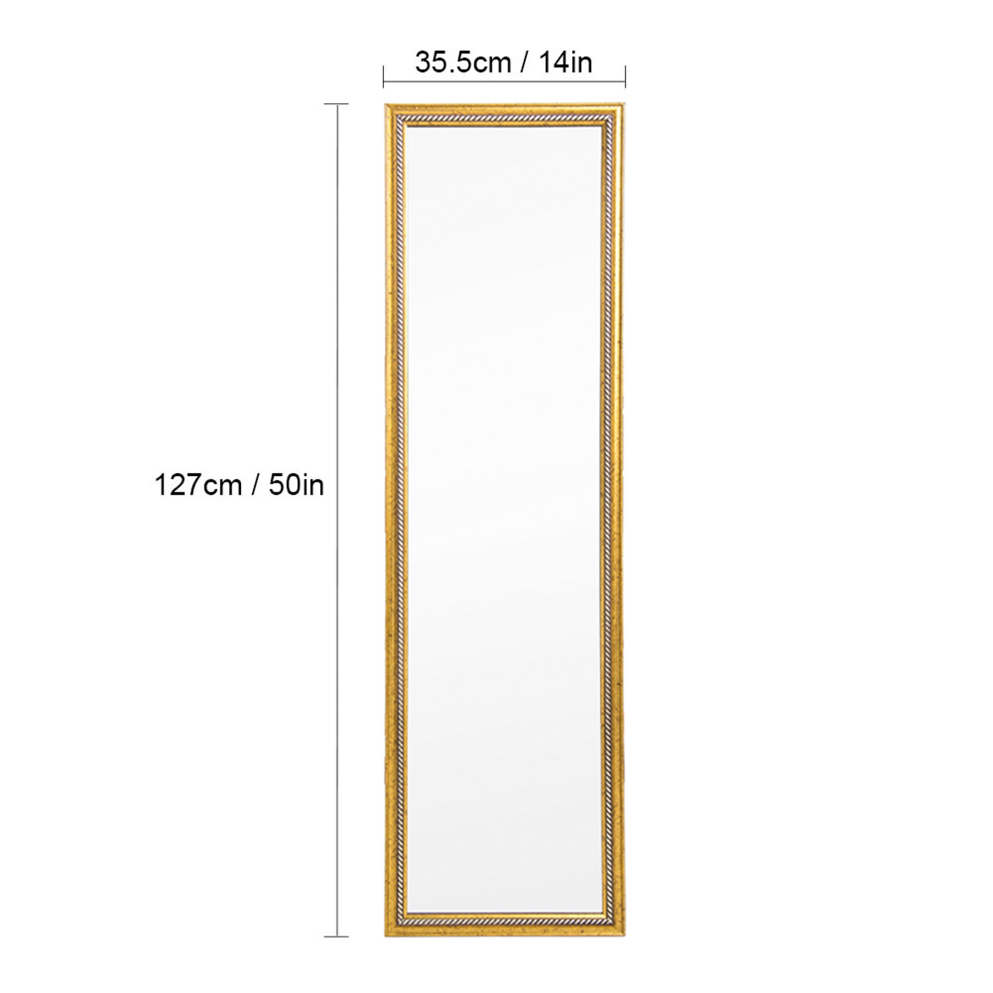 Spaco 50" x 14" Full Length Mirror for Bedroom Wall Mirror Full Length, Gold