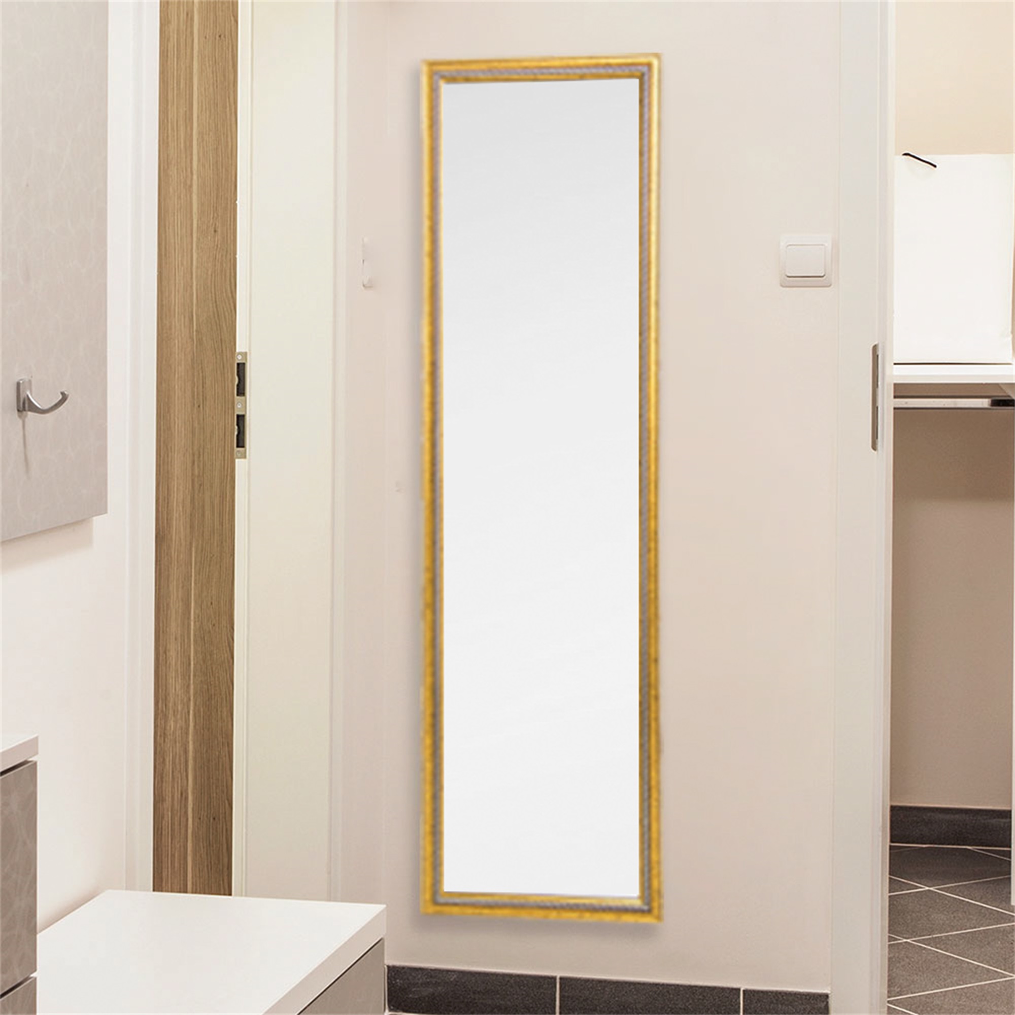 Spaco 50" x 14" Full Length Mirror for Bedroom Wall Mirror Full Length, Gold