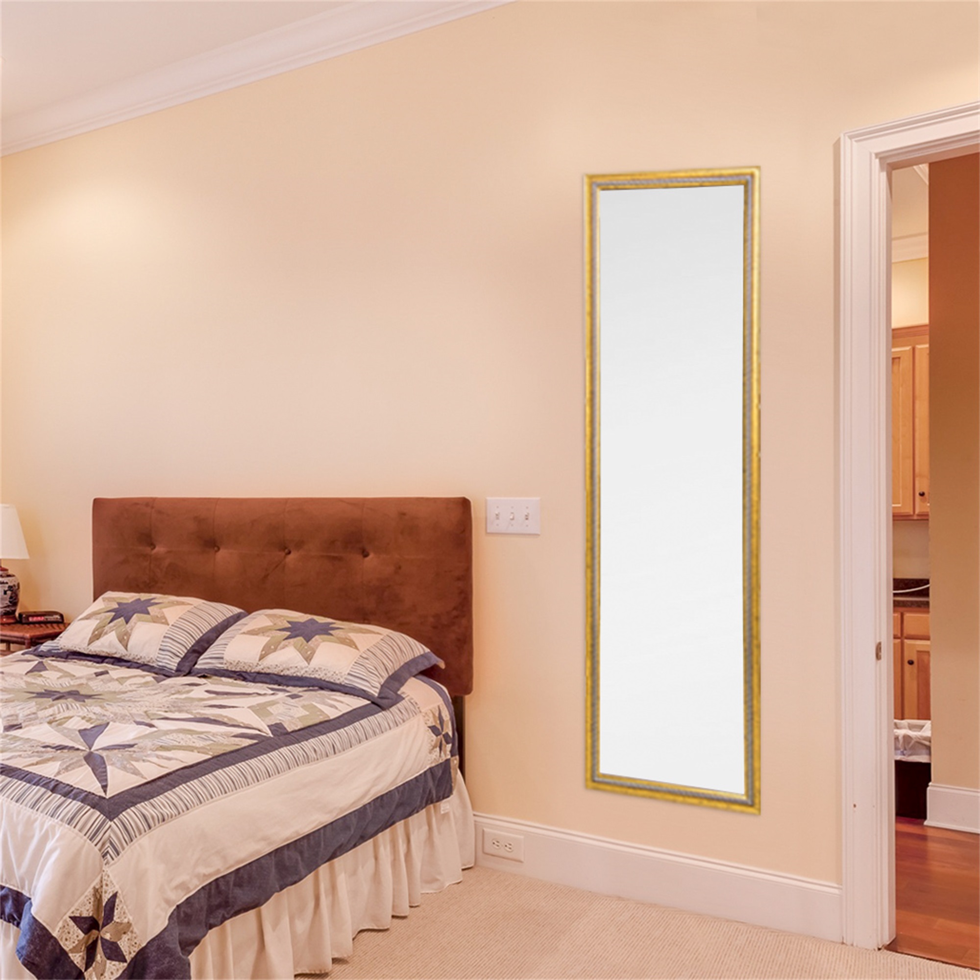 Spaco 50" x 14" Full Length Mirror for Bedroom Wall Mirror Full Length, Gold