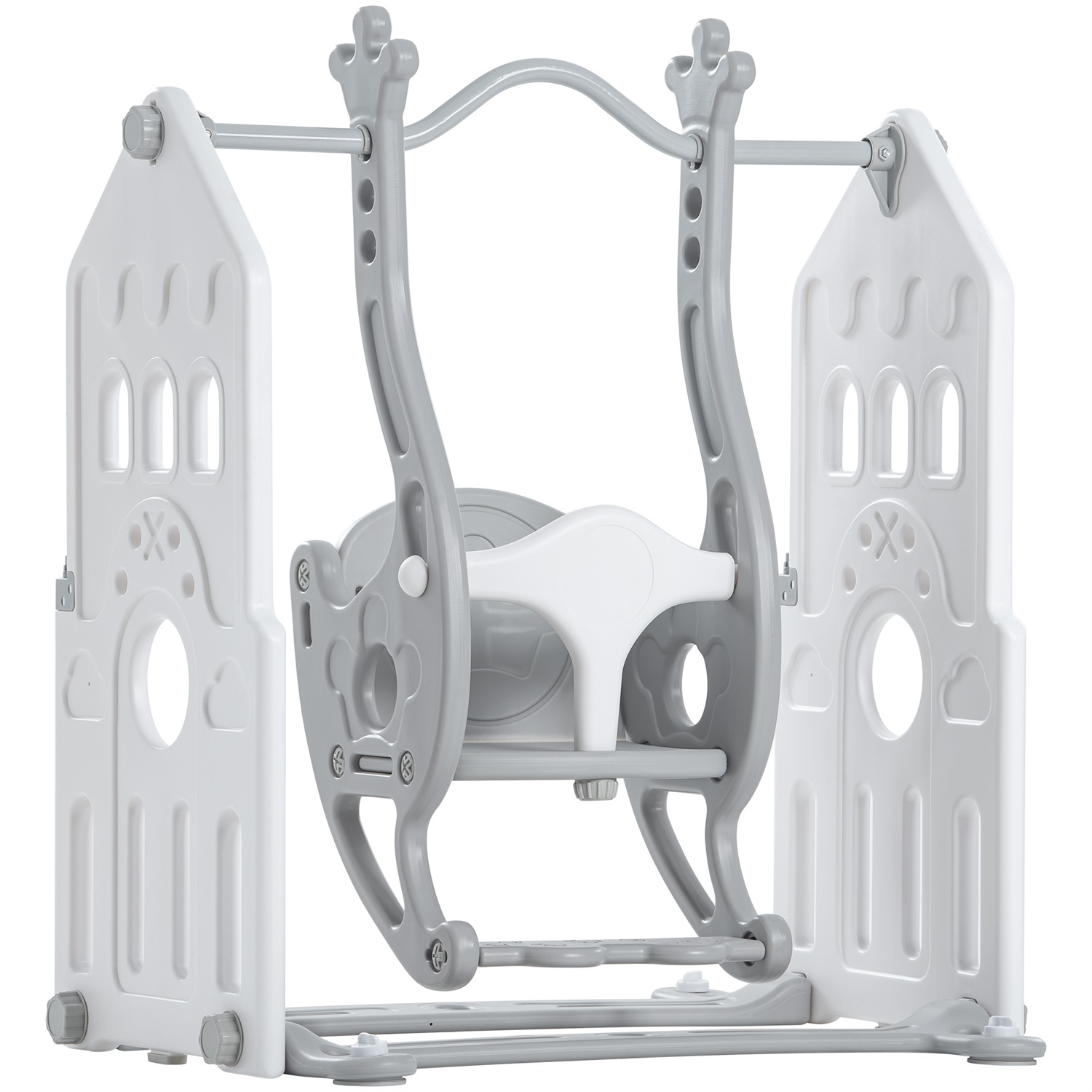 CIPACHO Toddler Swing Set, Indoor Outdoor Baby Swing Stand, Gray