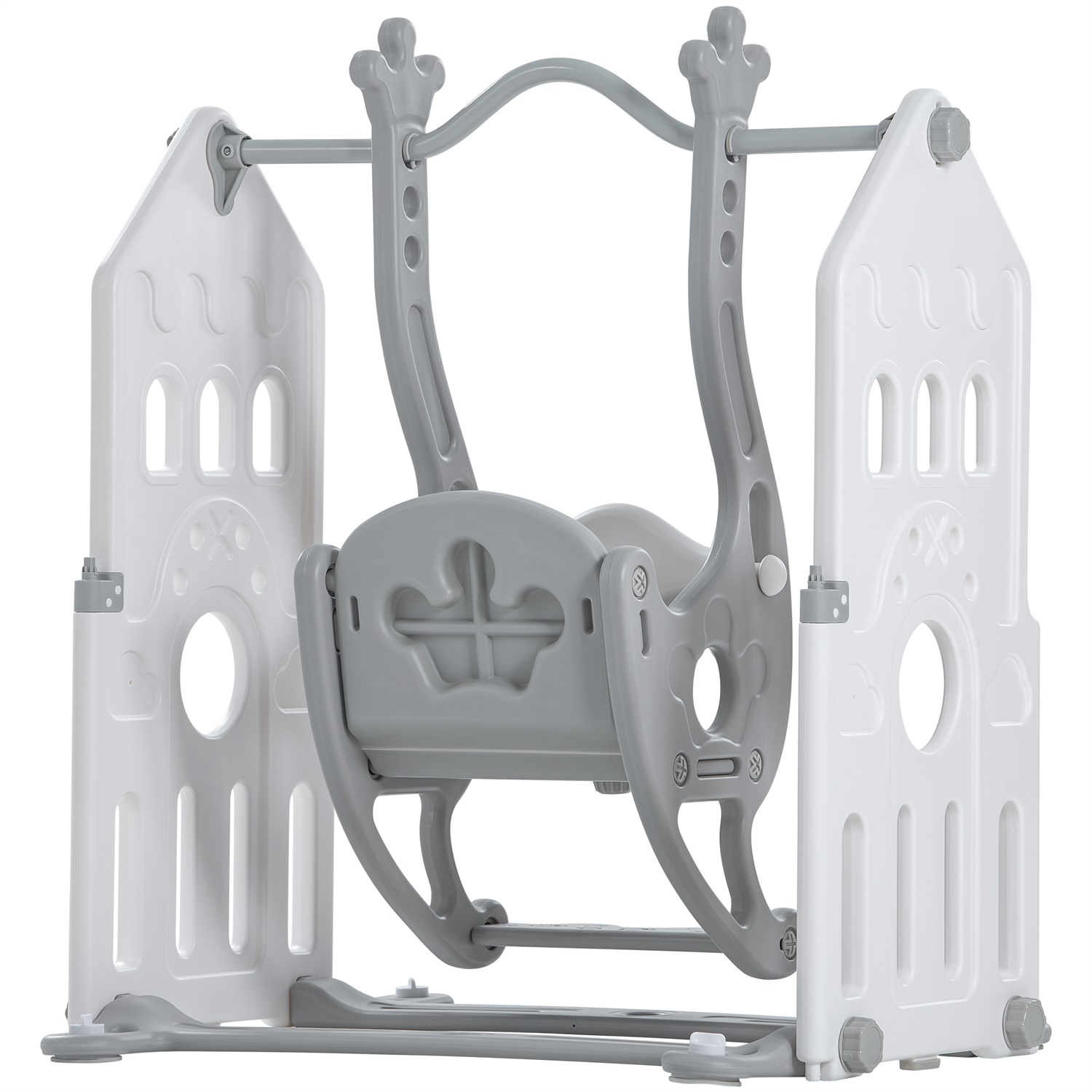 CIPACHO Toddler Swing Set, Indoor Outdoor Baby Swing Stand, Gray