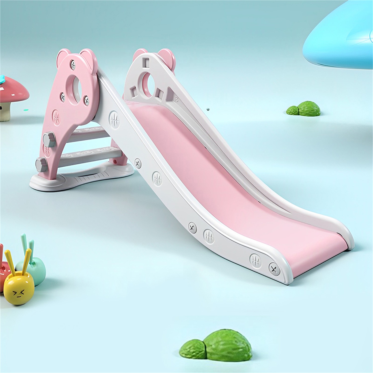 CIPACHO Outdoor Playground Climber Slide, Kids Slide Sets for Toddler Age 1-3, Pink