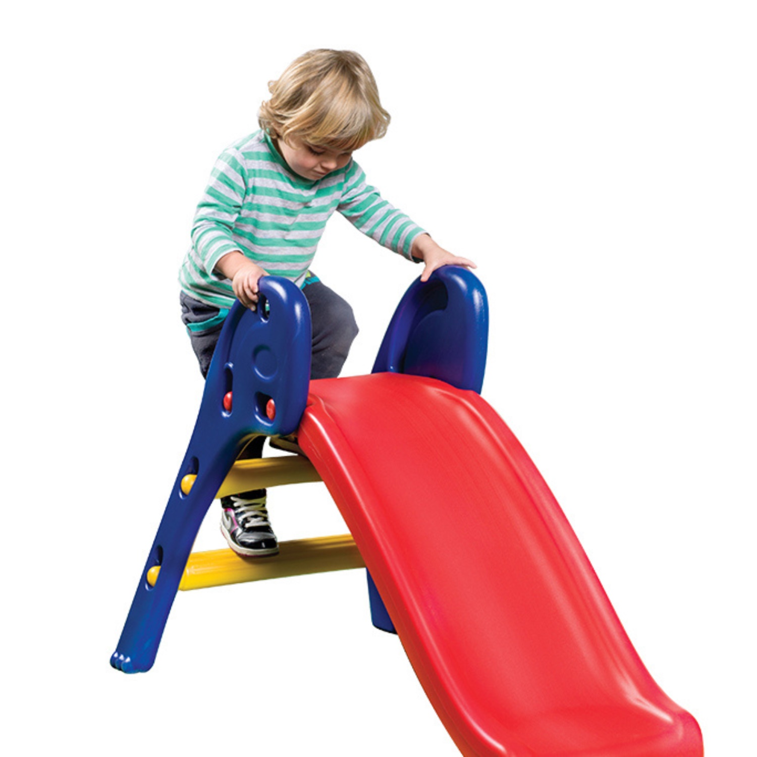 CIPACHO Kids Plastic Slide for Toddler Age 1-3, Indoor Outdoor Climber Slide with Foldable, Red