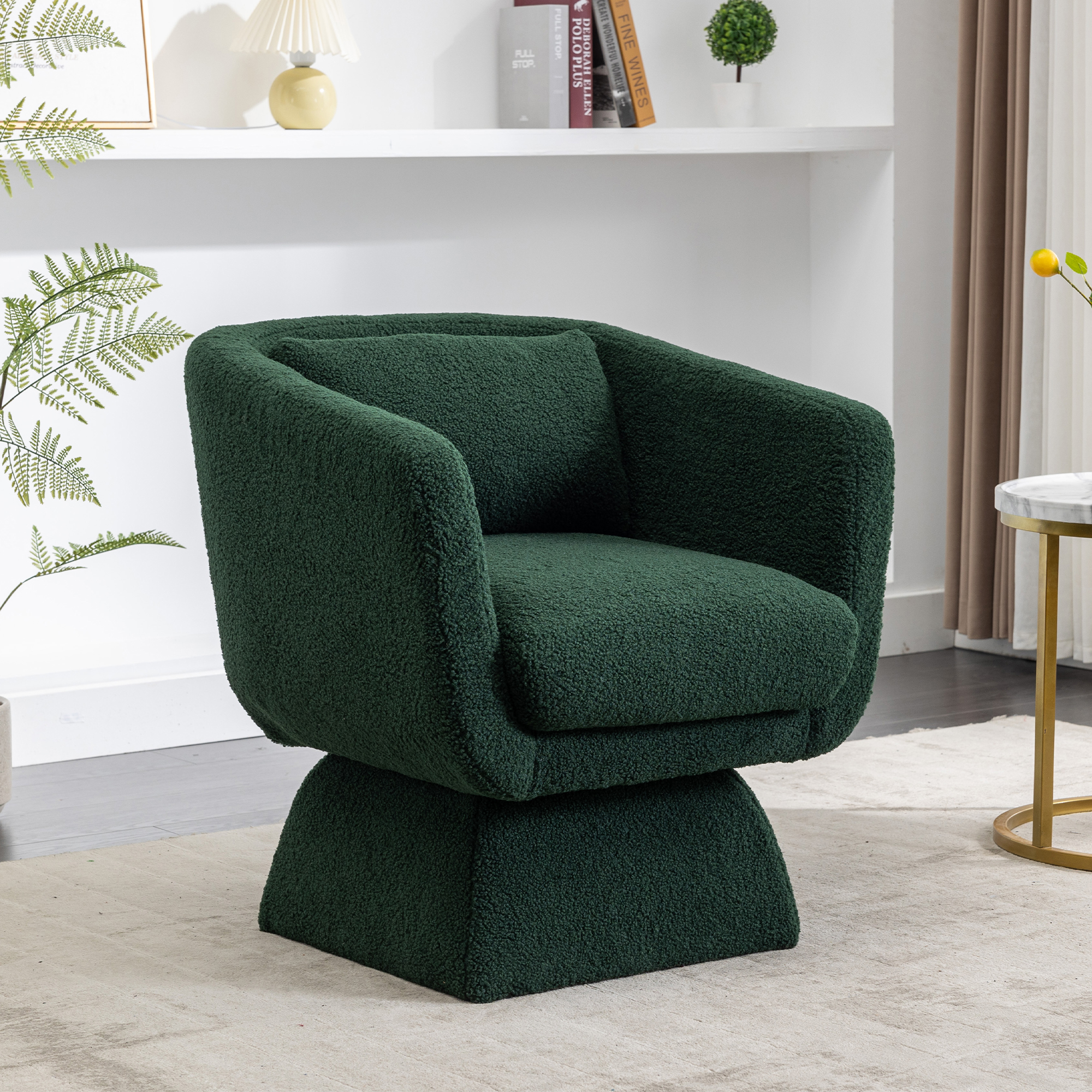 Kadyn 30.30"H Swivel Accent Chair, Single Sofa Chairs for Living Room, Green 360 Degree Armchair